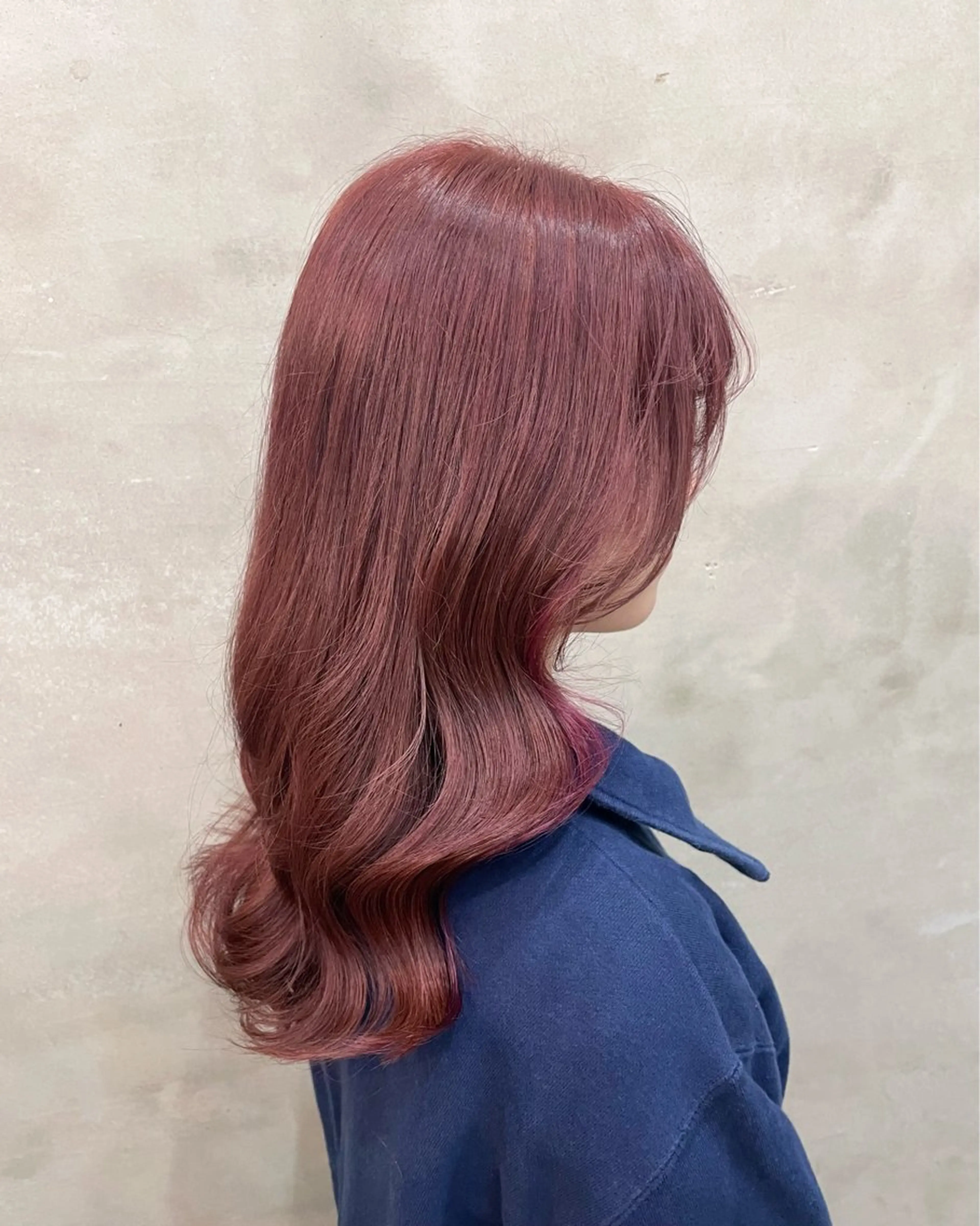 ロング カラー カット ヘアカラー トリートメント 【ピンク/韓国ヘア/ ヘアセット】亜海のヘアスタイル