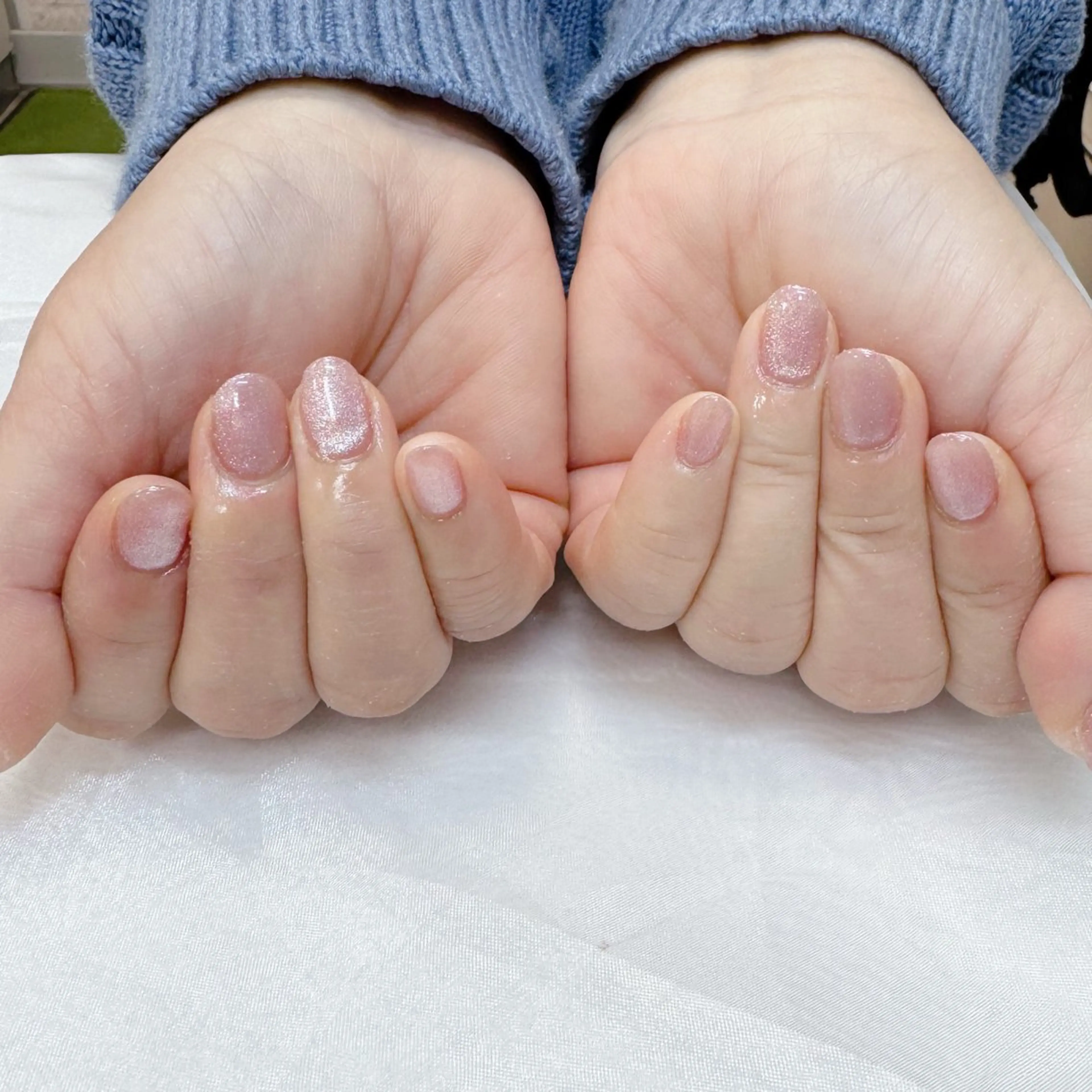 ネイル 桜ネイル 氷ネイル・うるうるネイル マグネットネイル ピンク maruyasu. yのネイルデザイン