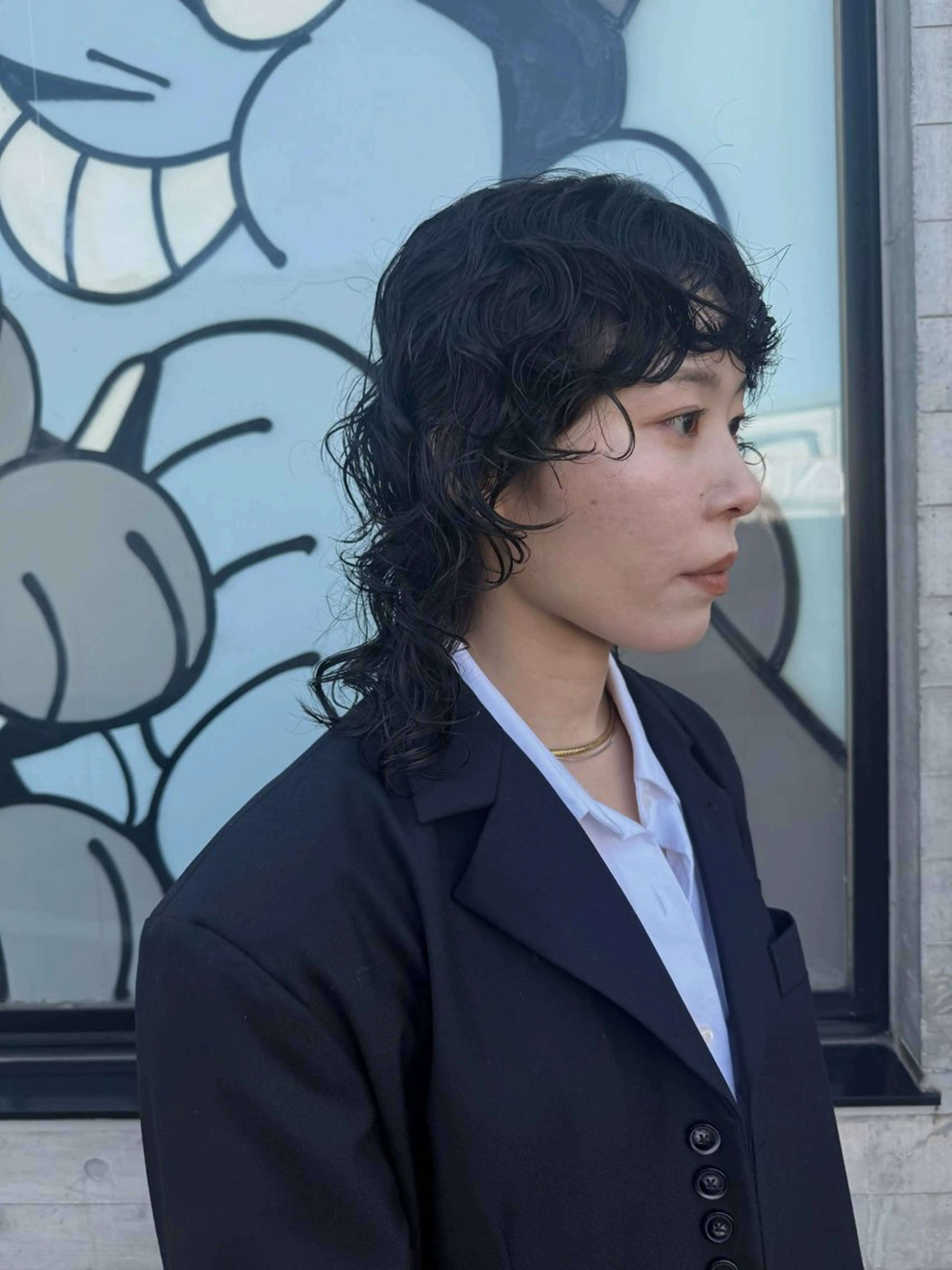 ミディアム カット パーマ トリートメント デジタルパーマ/ ウェーブパーマ/神野のヘアスタイル