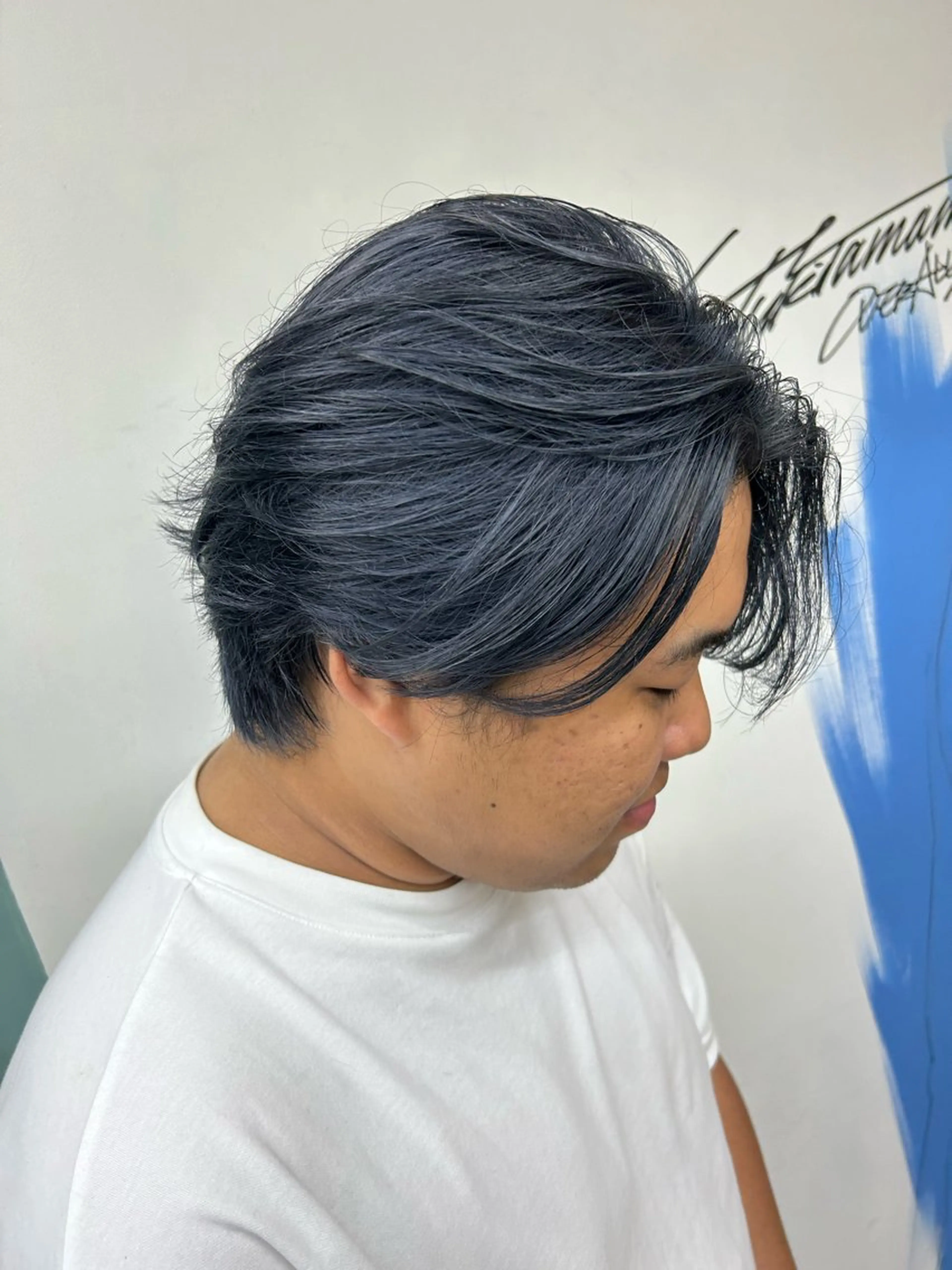 カラー メンズ 毛流れパーマ/ Rukiaのヘアスタイル