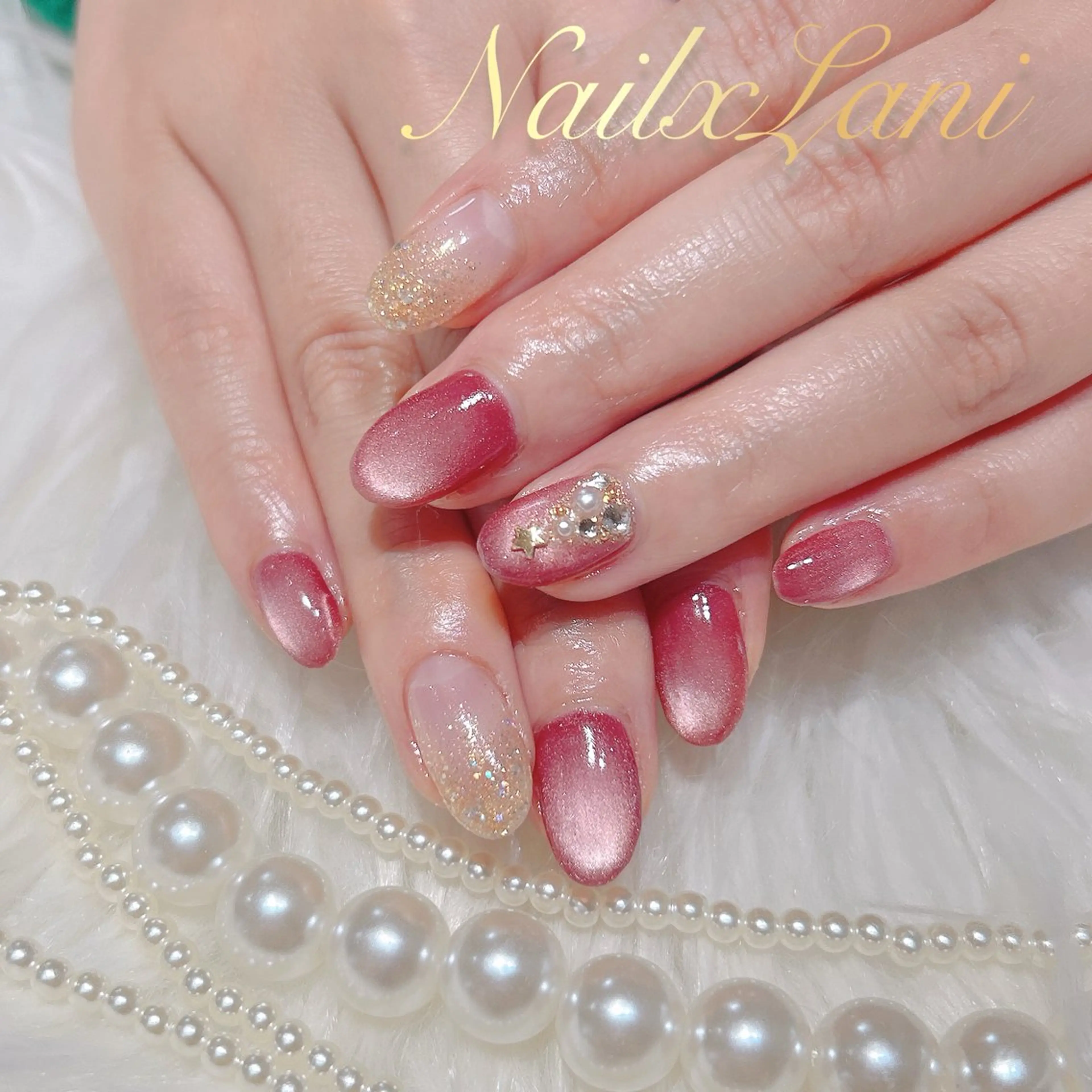 ネイル フットネイル ジェルネイル マグネットネイル パラジェル ハンドネイル Nail×Lani 深爪矯正対応◎のネイルデザイン