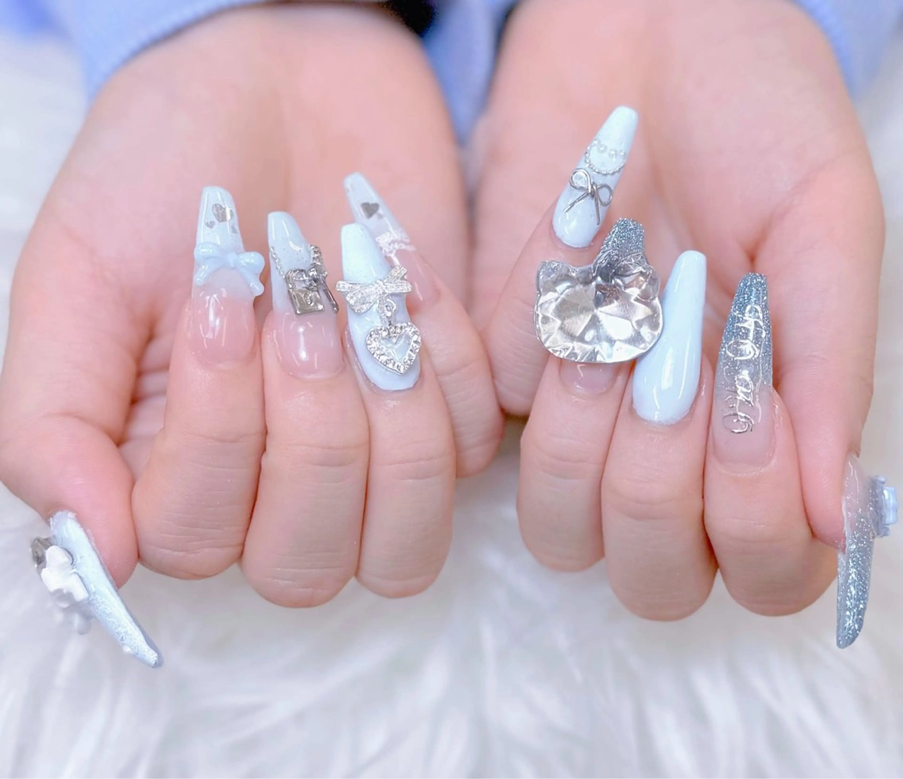 ネイル チークネイル 長さ出し フラッシュネイル フレンチネイル グラデーション ハンドネイル AN NAIL SALONのネイルデザイン