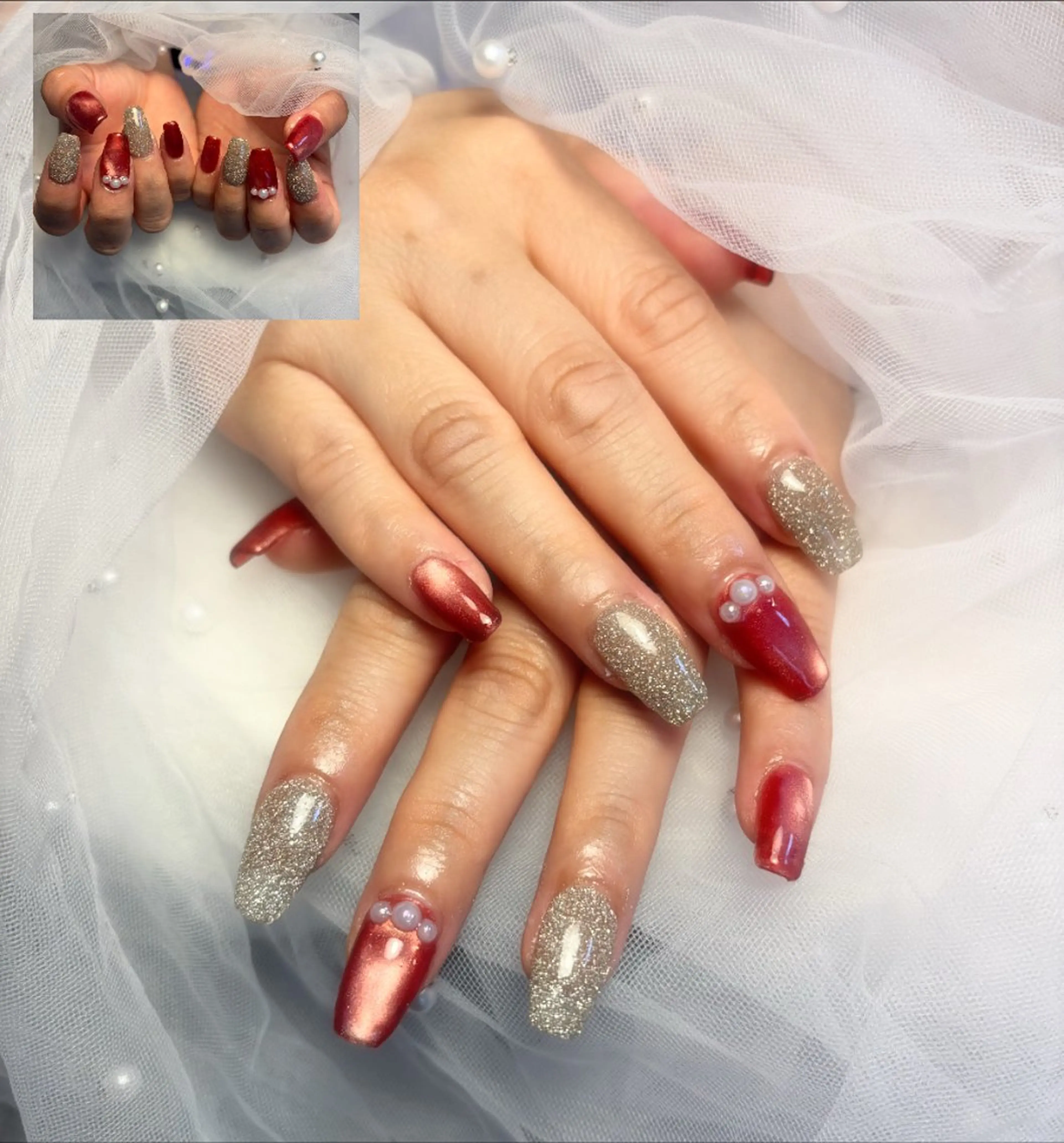 ネイル フラッシュネイル フットネイル フレンチネイル ジェルネイル ガラスフレンチ ハンドネイル Nail salon Natulalのネイルデザイン