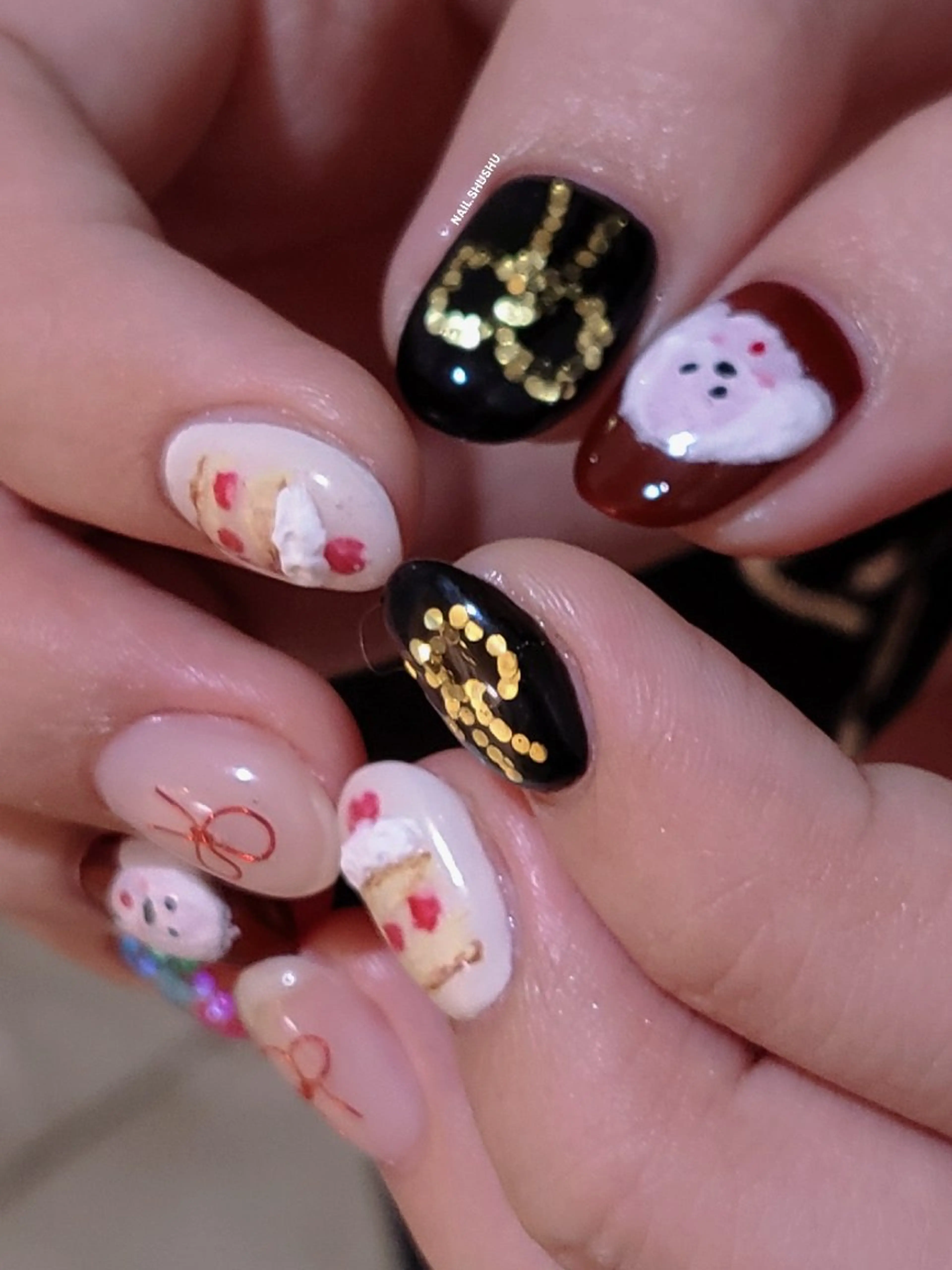 ネイル ハンドネイル 3dパーツ/流行り 👧shushu❤️のネイルデザイン