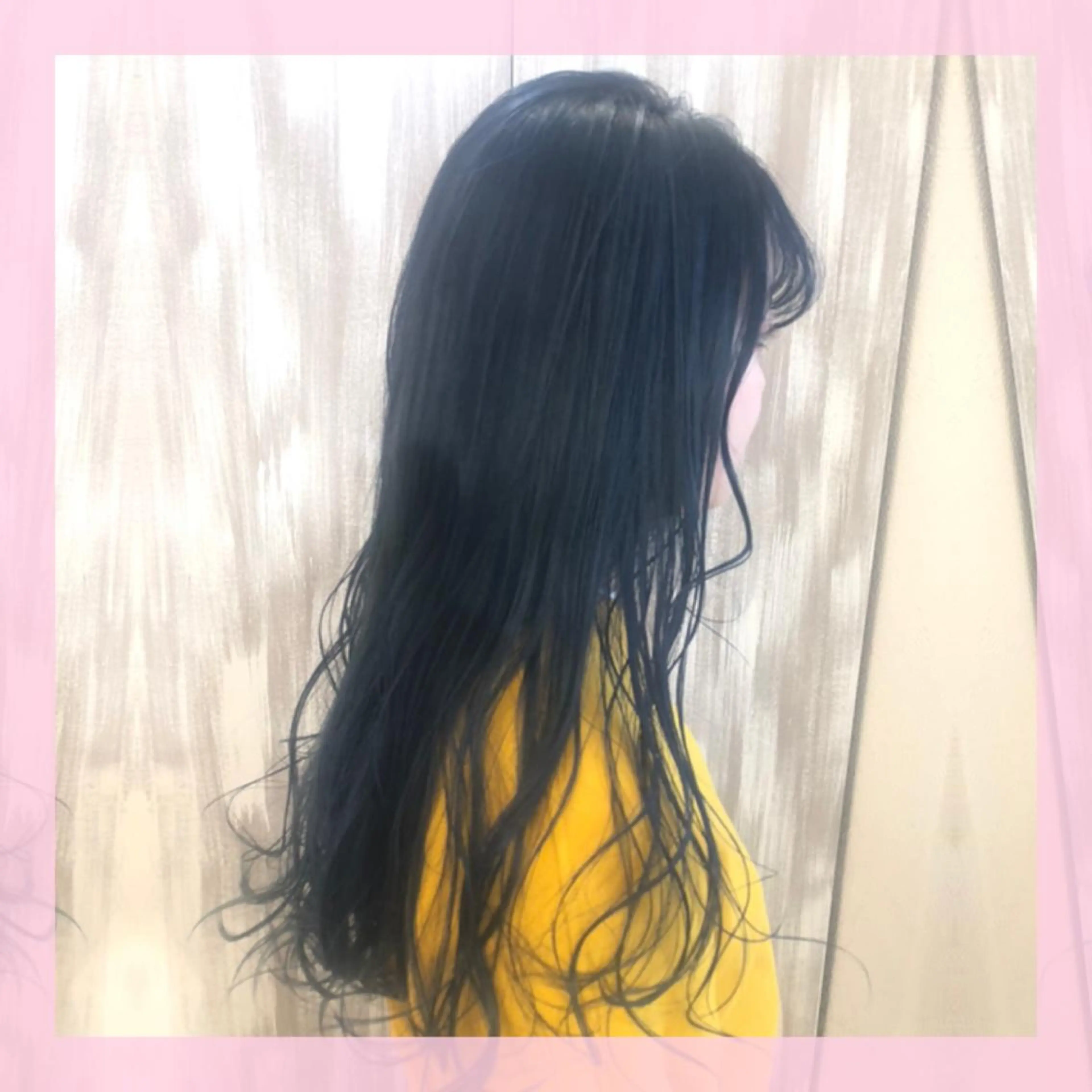 ロング カラー 黒髪 ブルーカラー ブルーブラック カット ヘアカラー 🍒前川 🍒のヘアスタイル