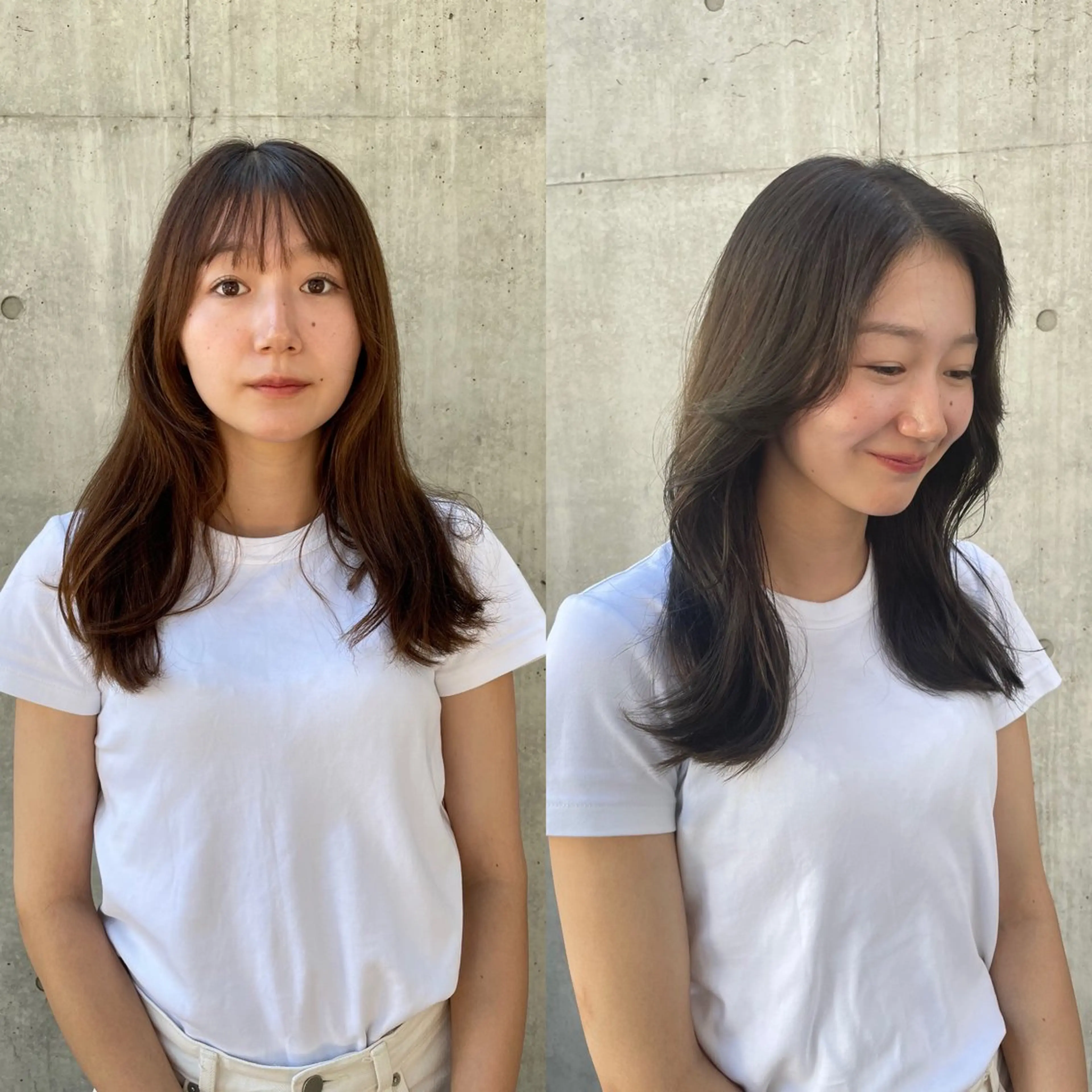 セミロング カラー ハットリ /北習志野のヘアスタイル