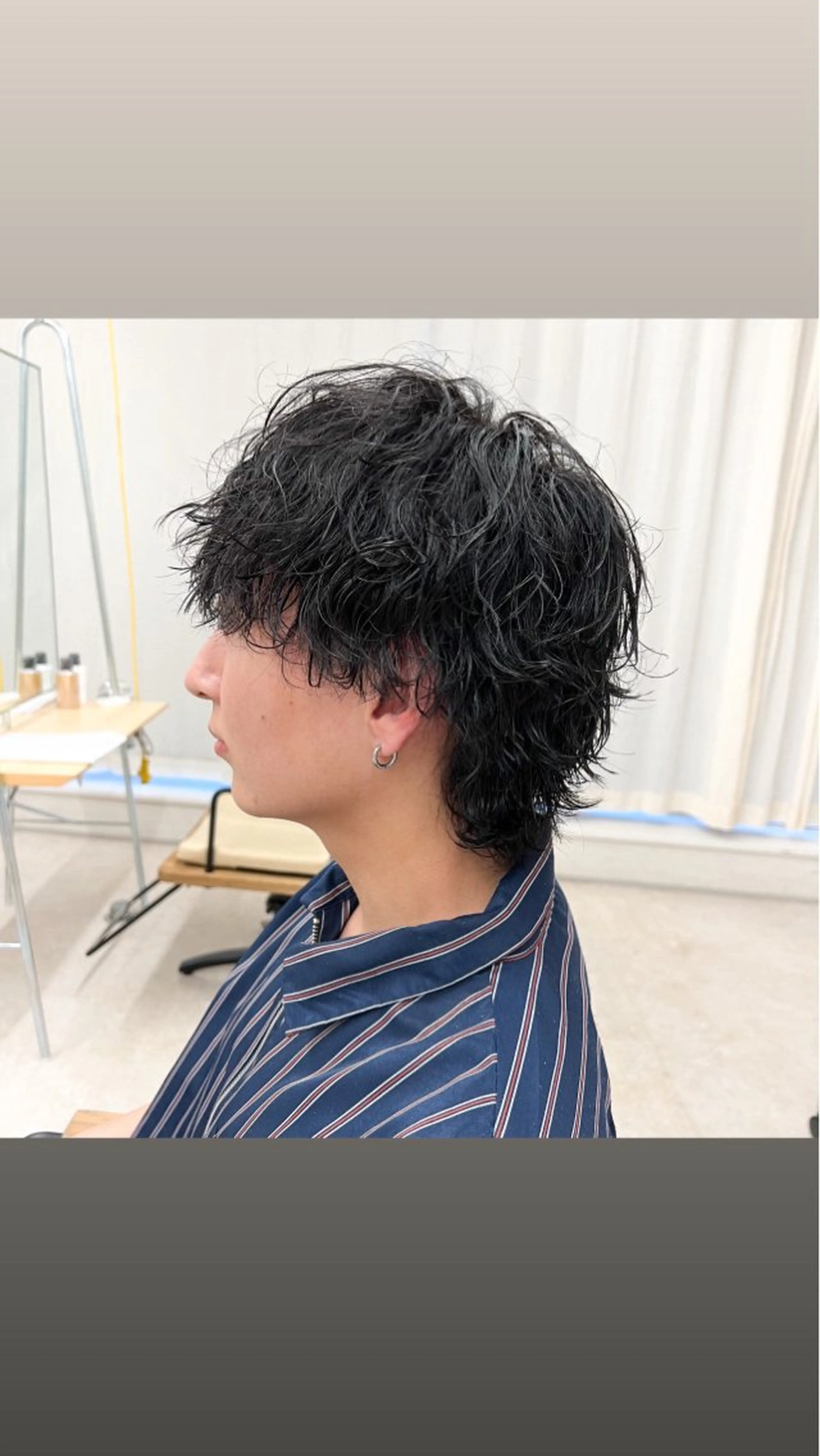 パーマ メンズ 波巻きパーマ カット パーマ 桑原 希吏のヘアスタイル