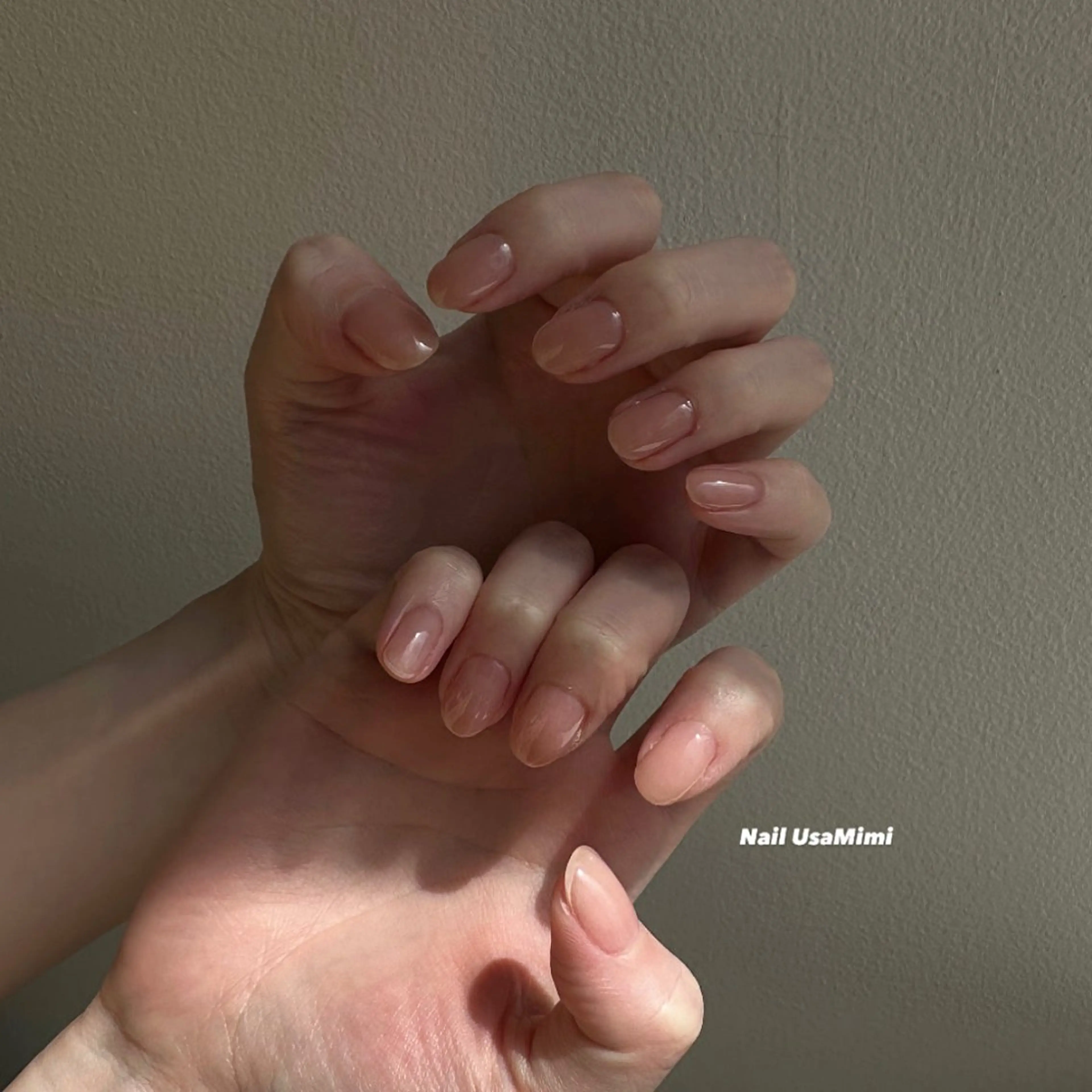 ネイル 氷ネイル・うるうるネイル ショートネイル ハンドネイル 本町ネイルNail UsaMimiのネイルデザイン