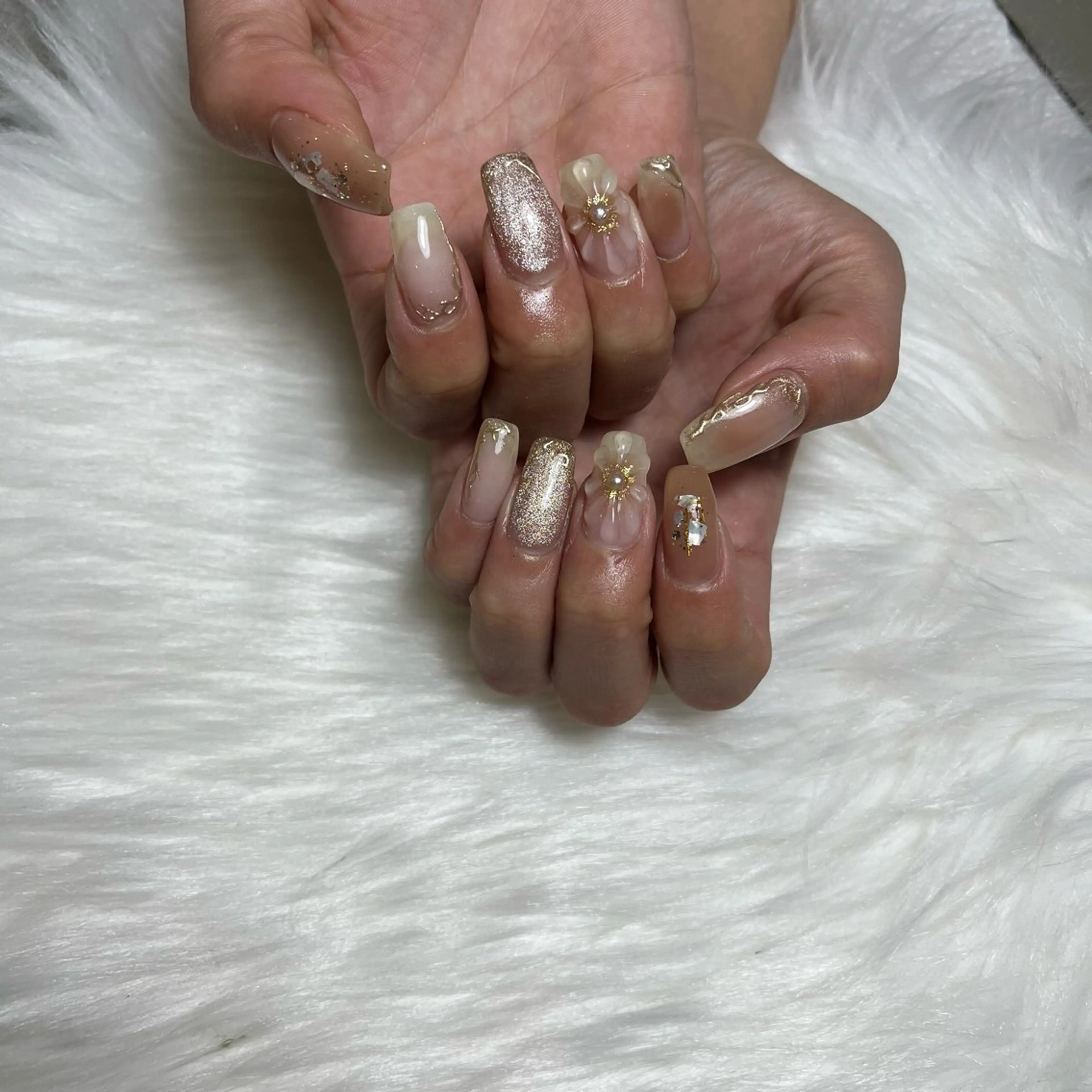 ネイル 長さ出し フットネイル ジェルネイル 韓国ネイル マグネットネイル #Amin nail salonのネイルデザイン
