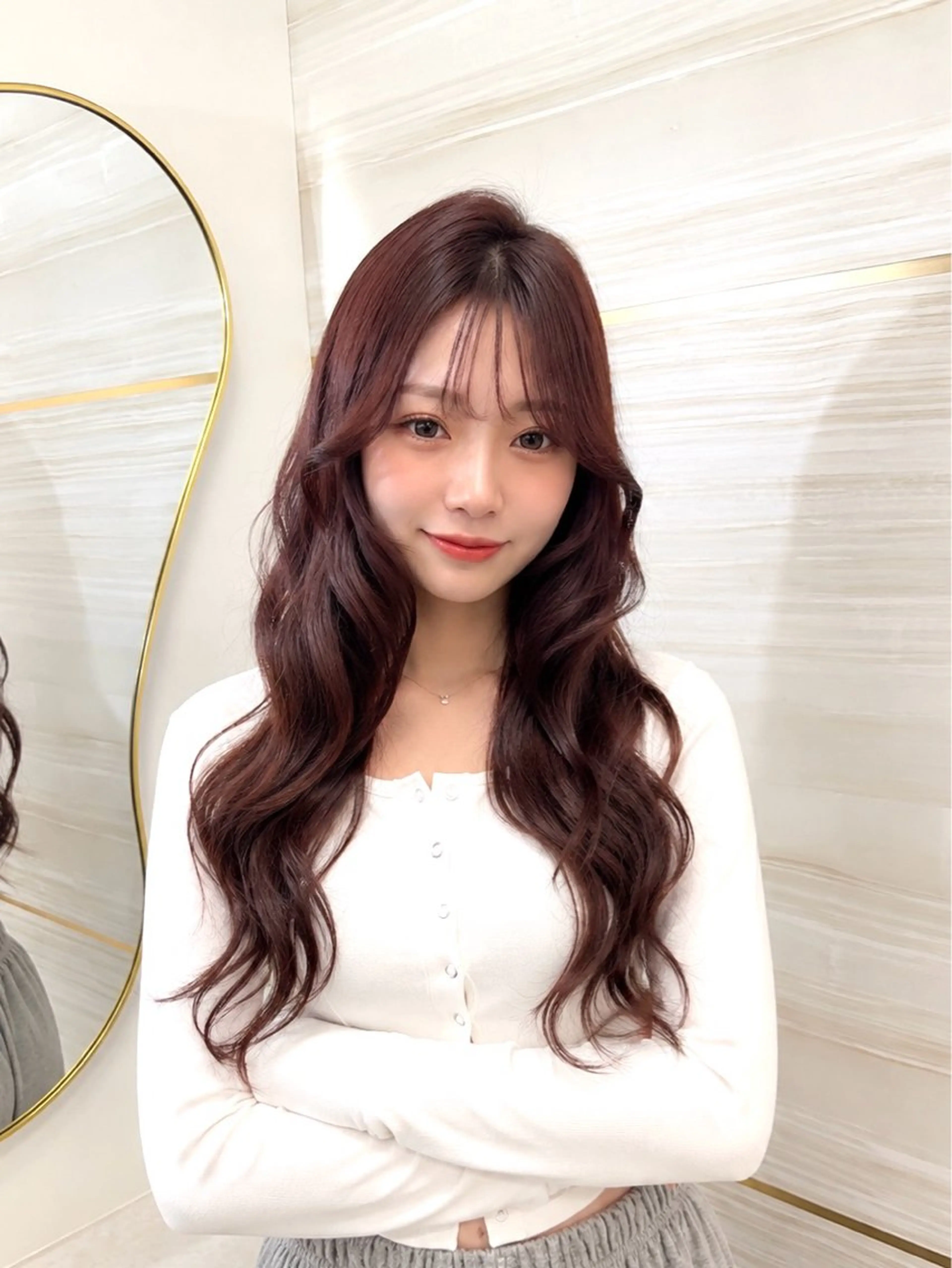 ロング カラー カット ヘアカラー 🩶鈴木茉奈🩶艶髪 /透明感/暖色カラーのヘアスタイル