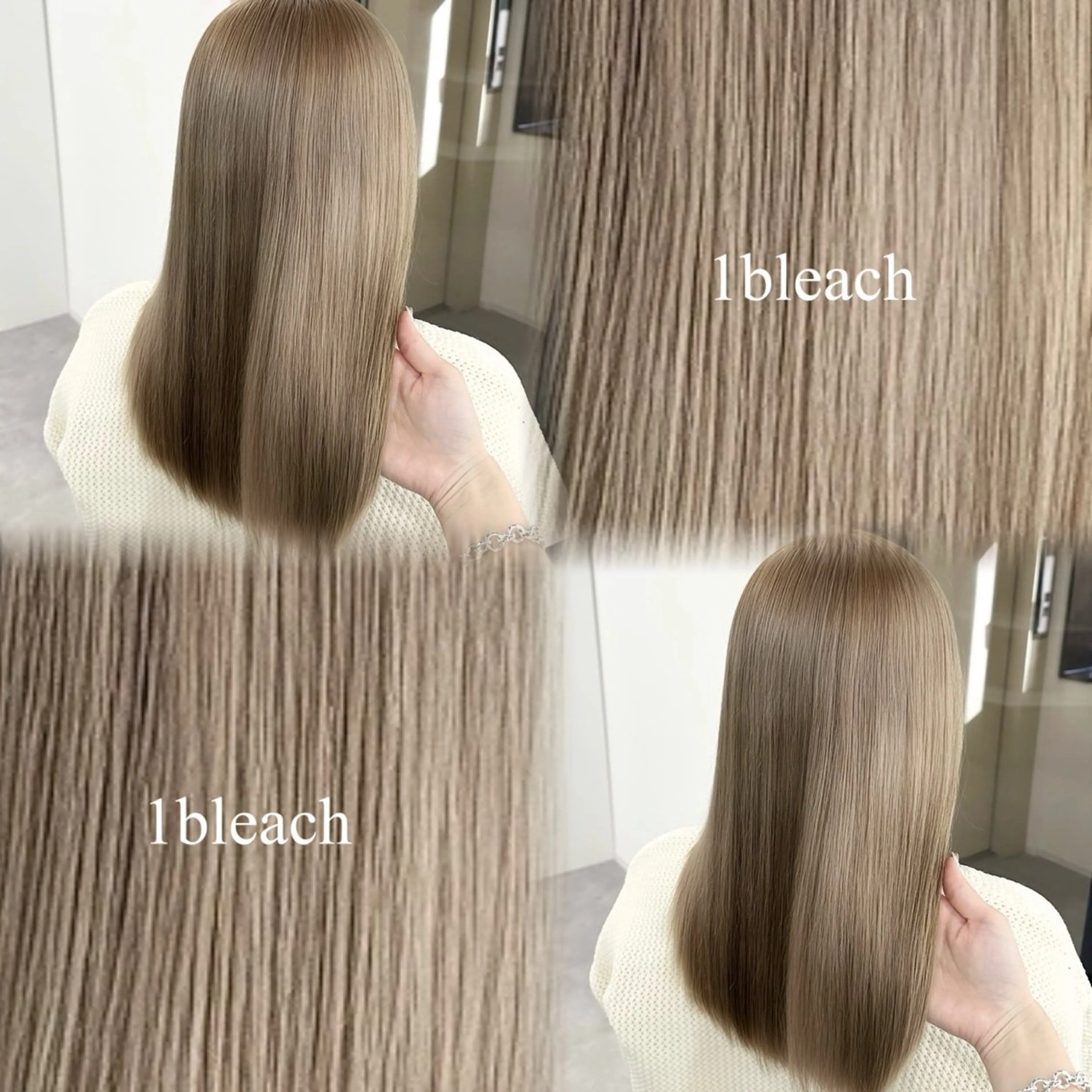 セミロング カラー ベージュカラー ヘアカラー 🎀ハイトーン🎀 ケアブリーチmikuのヘアスタイル