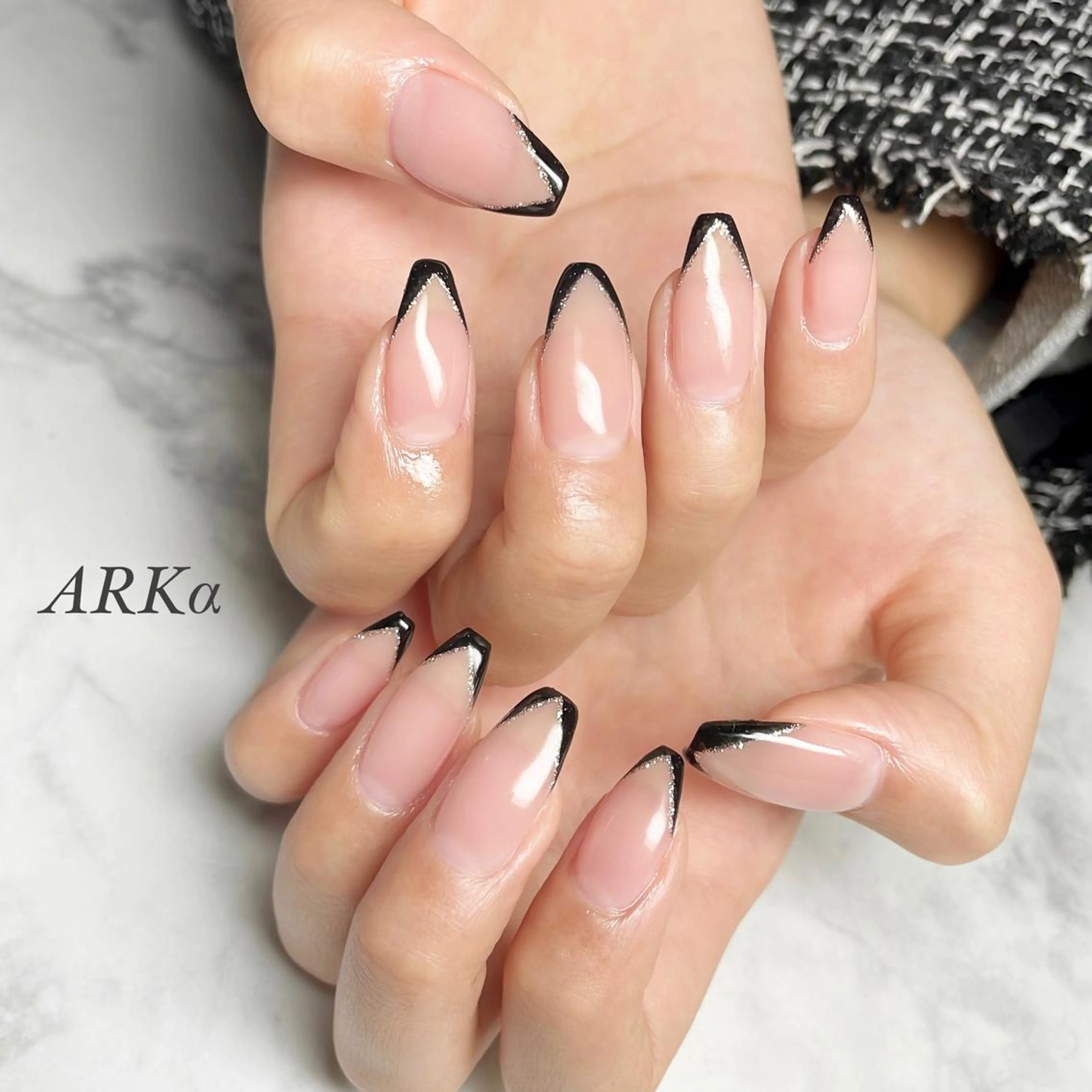 ネイル フレンチネイル ハンドネイル ARKα Nishiのネイルデザイン