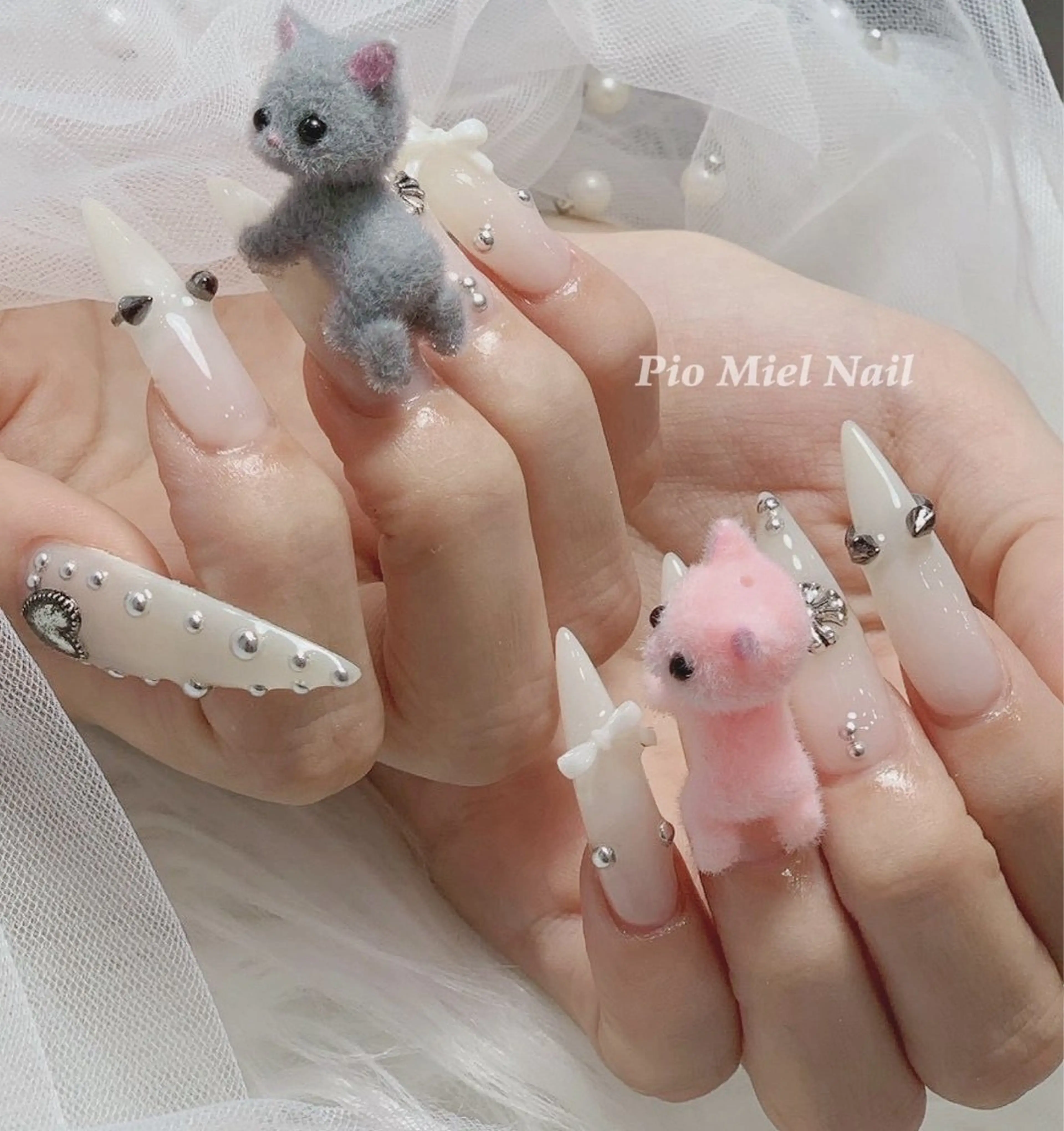 ネイル ハンドネイル HANA 長さだしのネイルデザイン