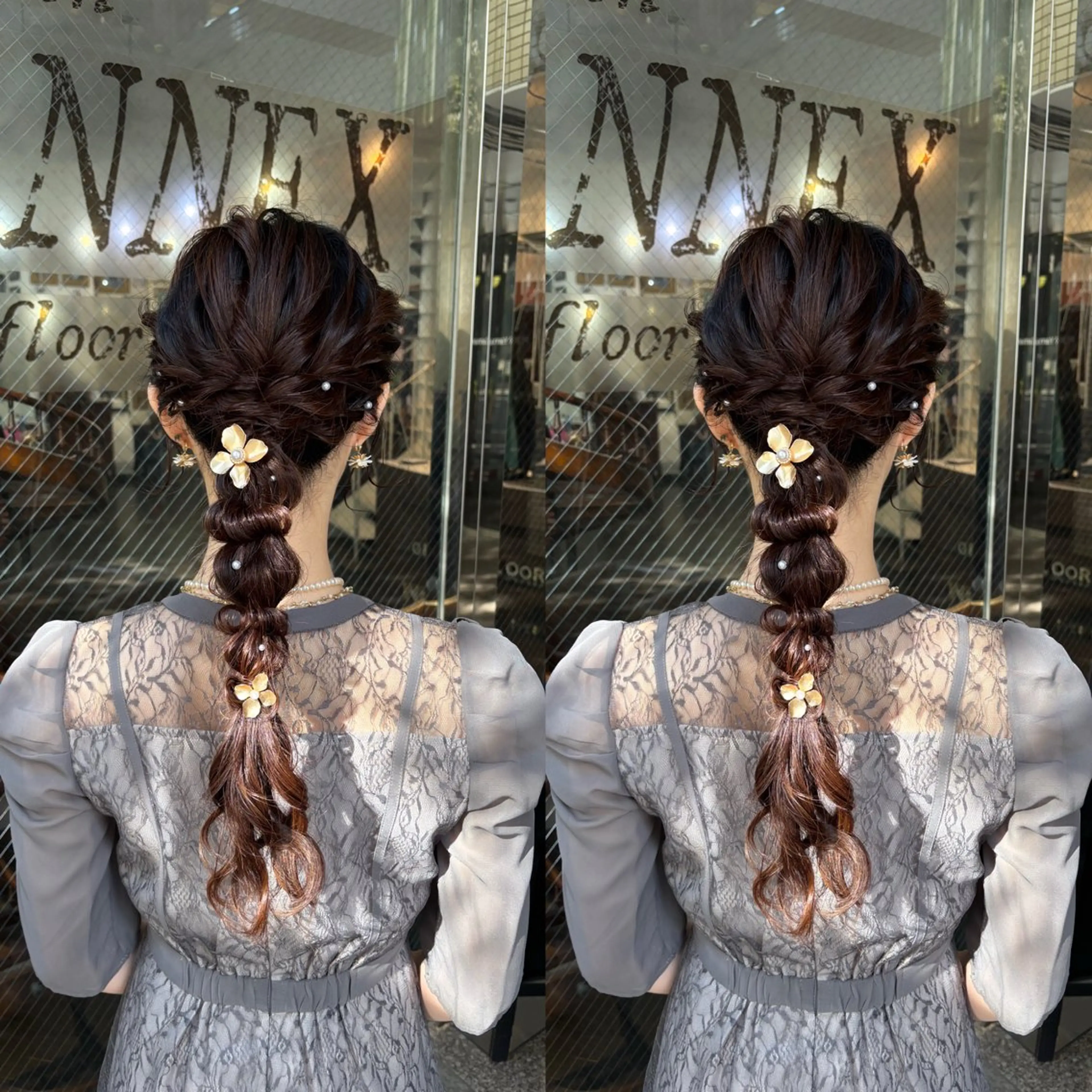 ロング ヘアアレンジ ヘアセット 💎ハイトーン/艶 カラー モエカ💎のヘアスタイル