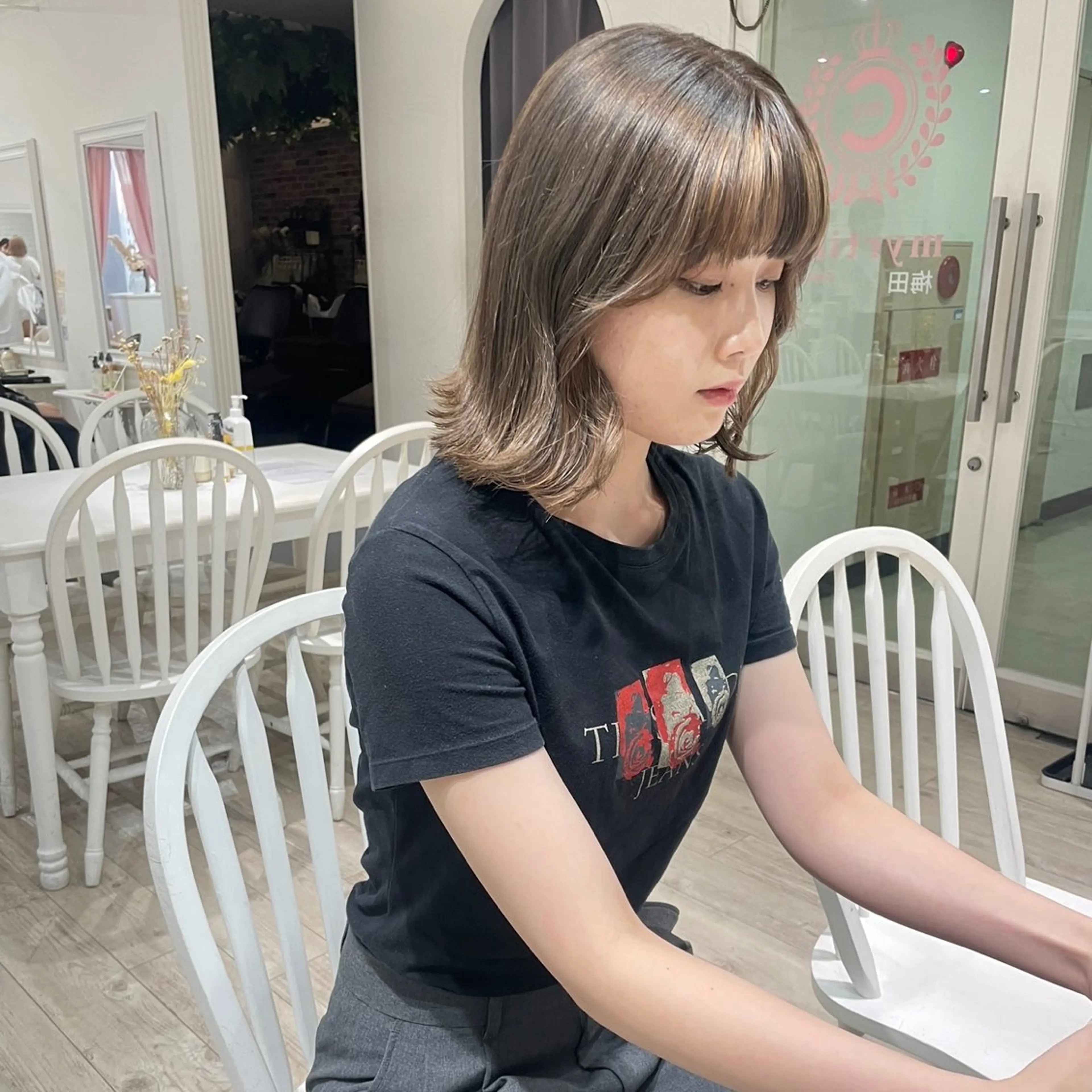 ミディアム カラー ブリーチ ヘアアレンジ/ 暖色🩵hazukiのヘアスタイル