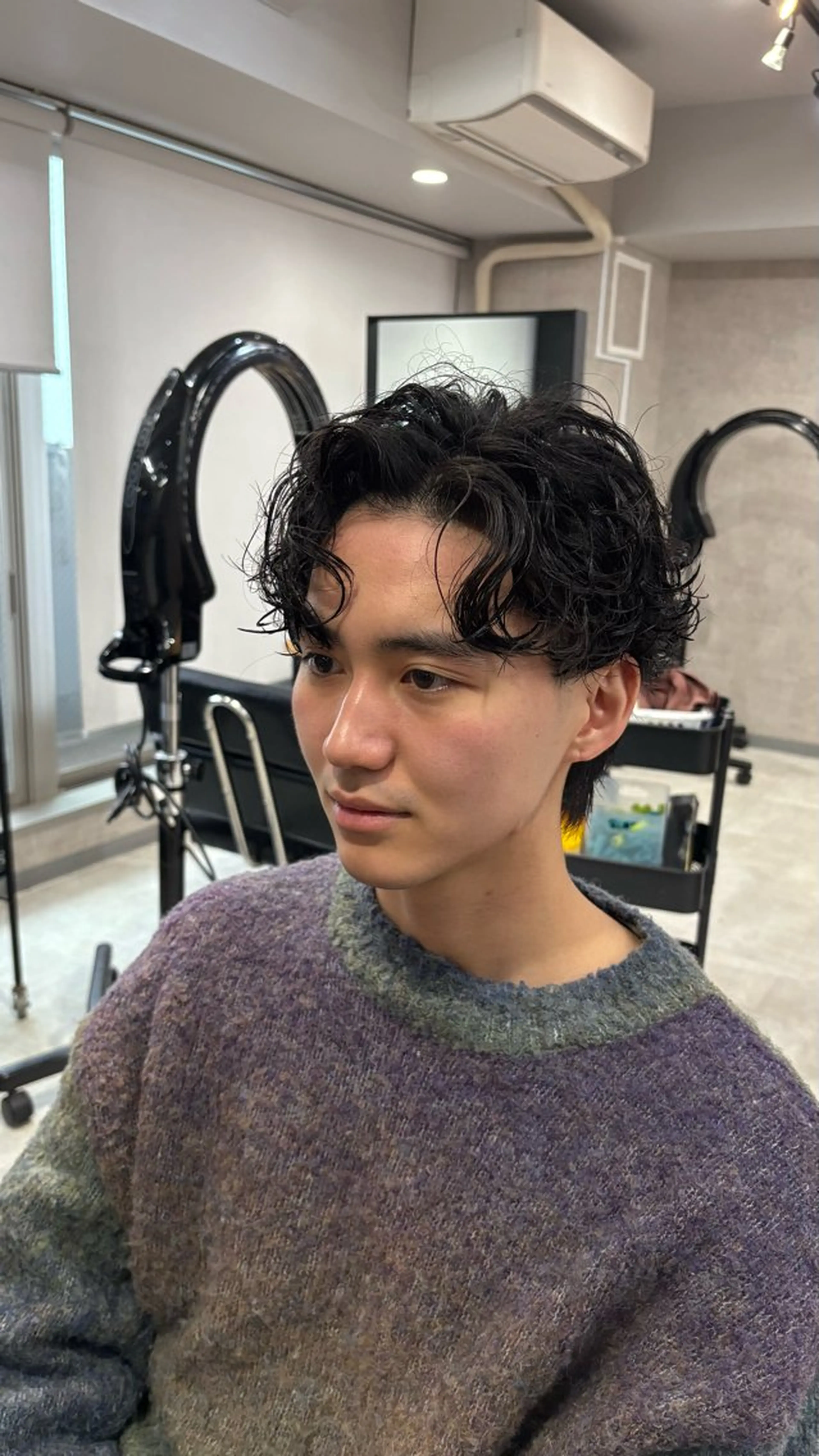 ミディアム パーマ メンズ ミディアムパーマ メンズパーマ カット パーマ 高橋 周のヘアスタイル