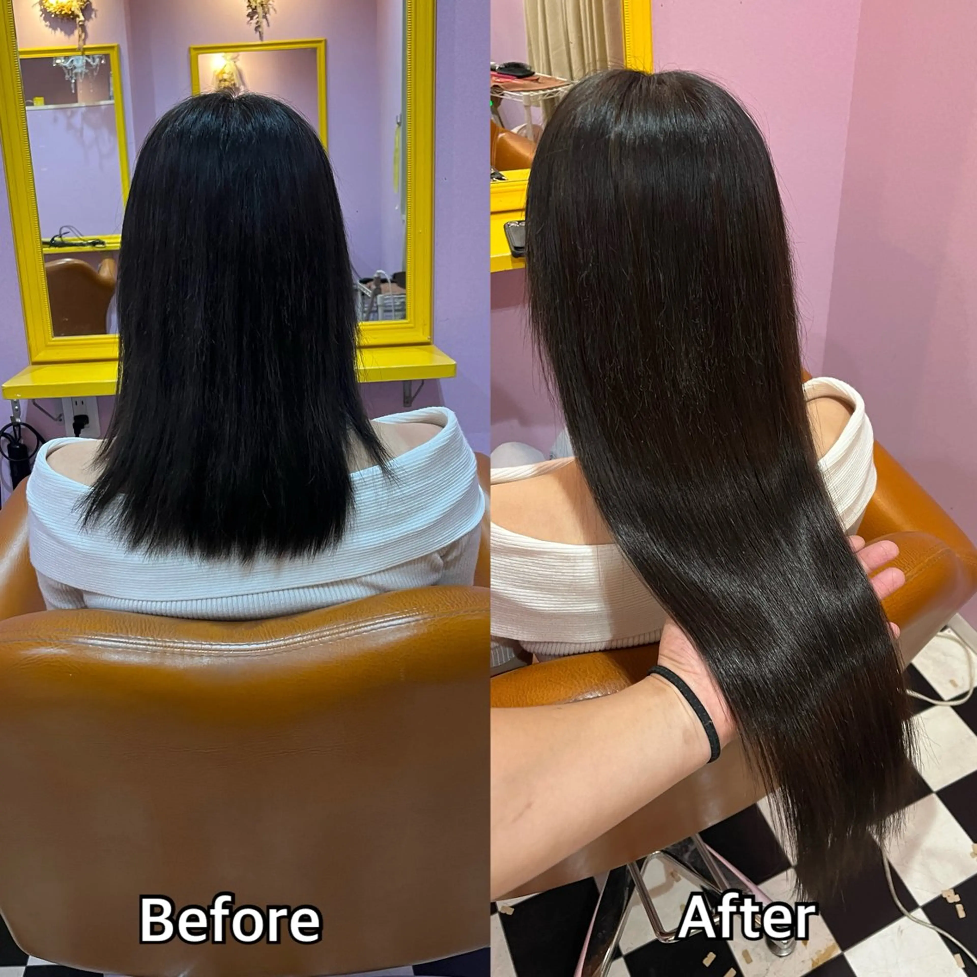 ロング シール＋ちび編み込み エクステ梅田🐨のヘアスタイル