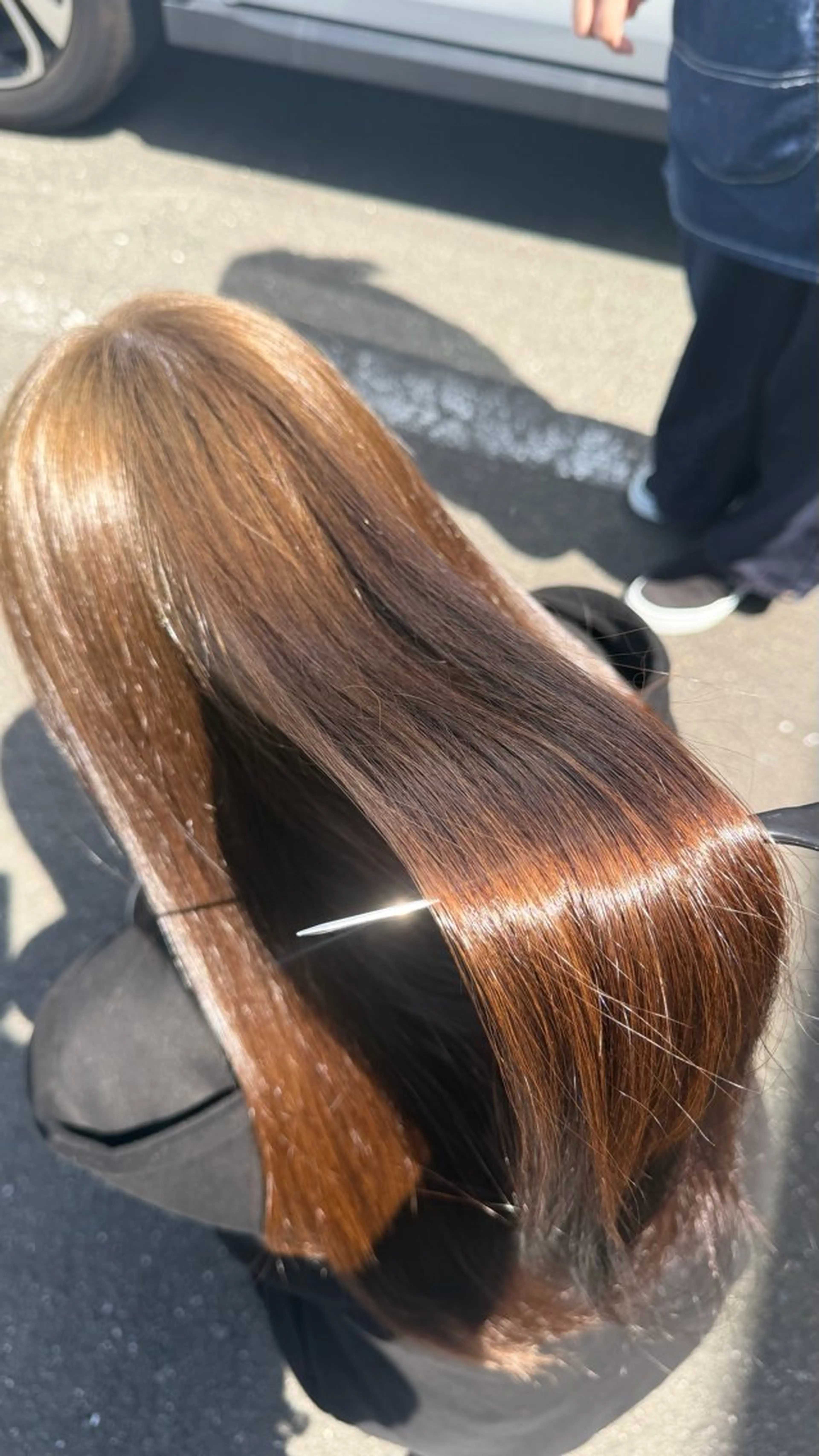 ロング カラー アッシュ アッシュブラウン ブラウンカラー オレンジ ヘアカラー みこ ໒꒱⟡.·のヘアスタイル