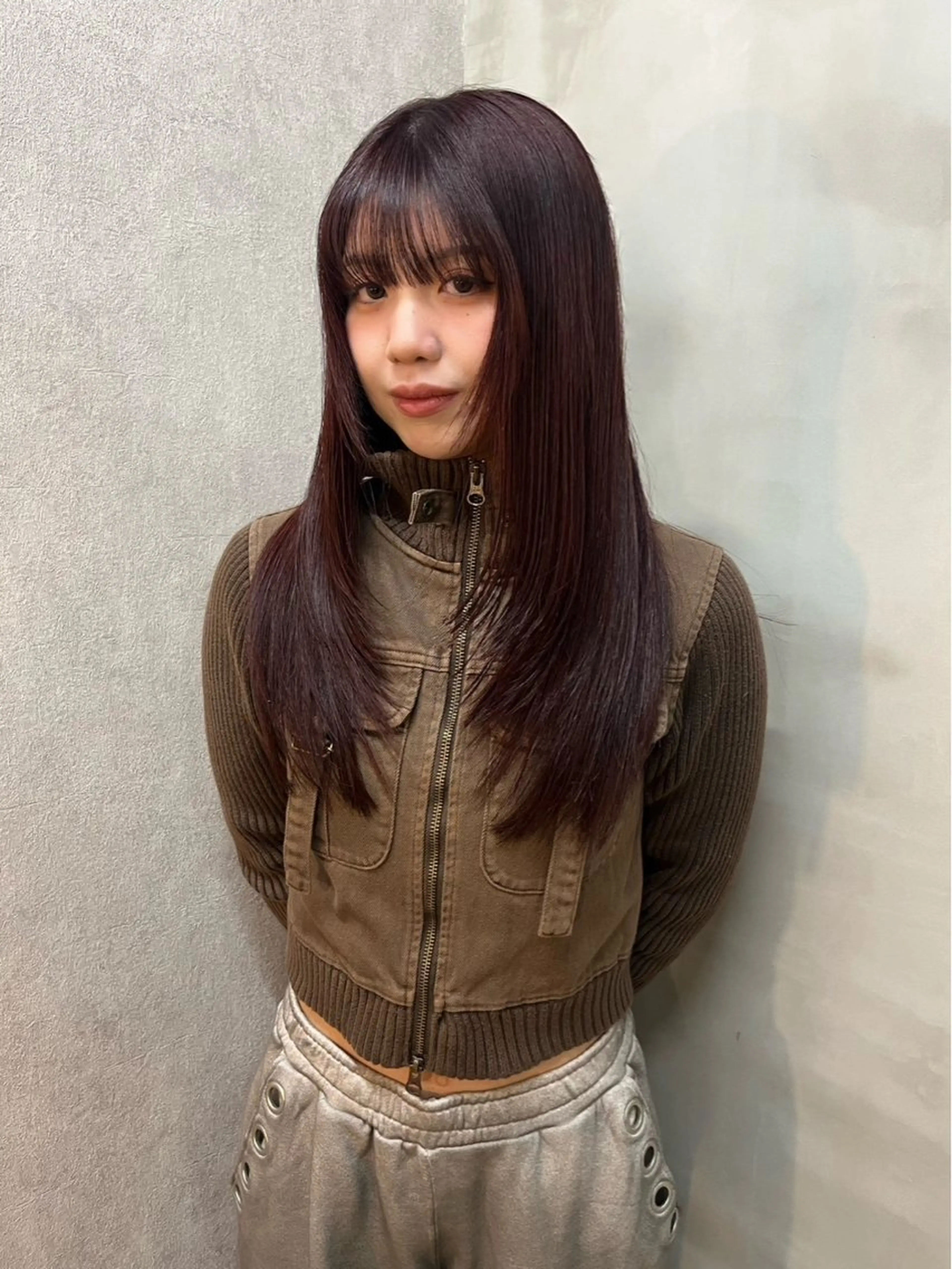 ロング カット ヘアカラー トリートメント qpula クプラのヘアスタイル