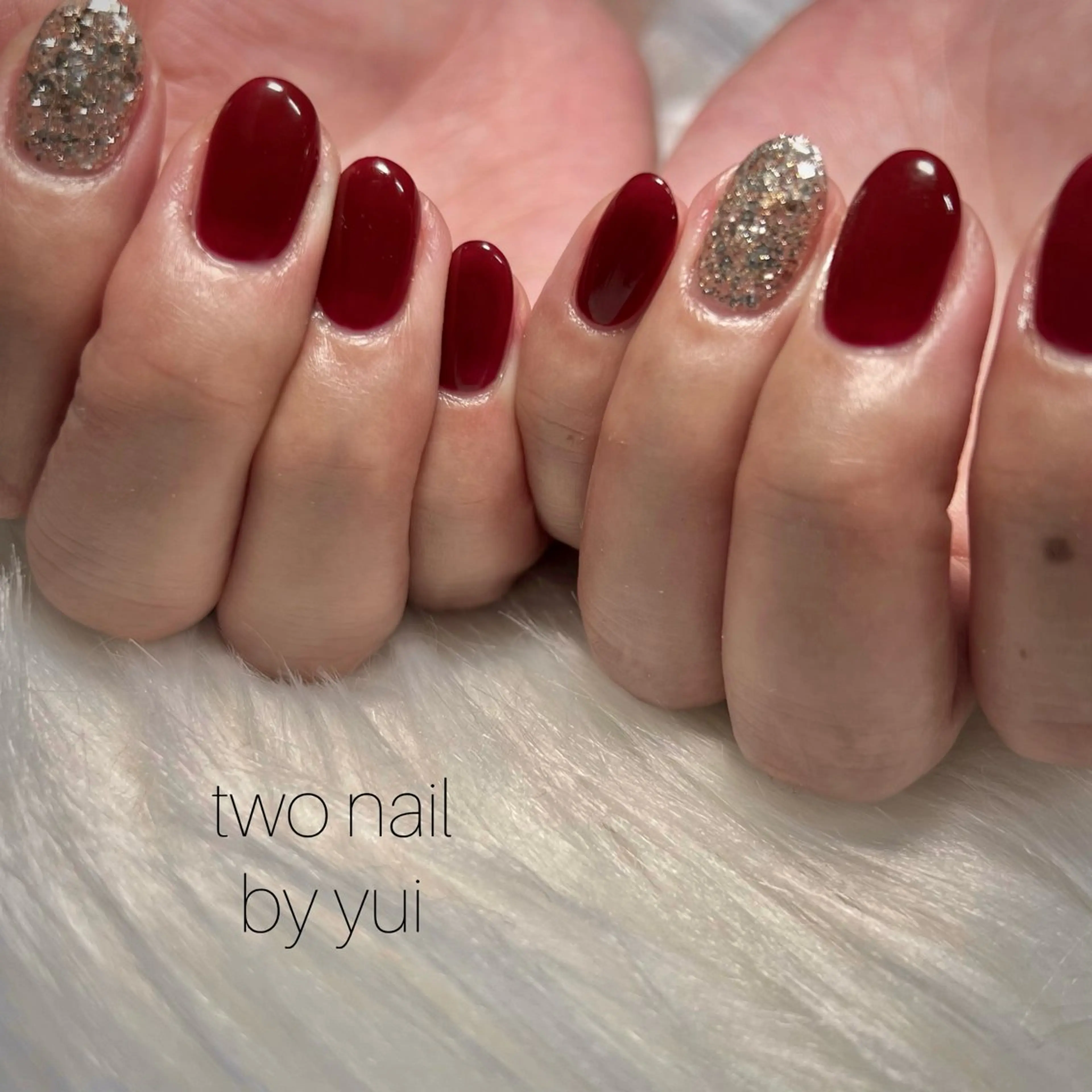 ネイル ネイルチップ ホワイト ハンドネイル two nailのネイルデザイン