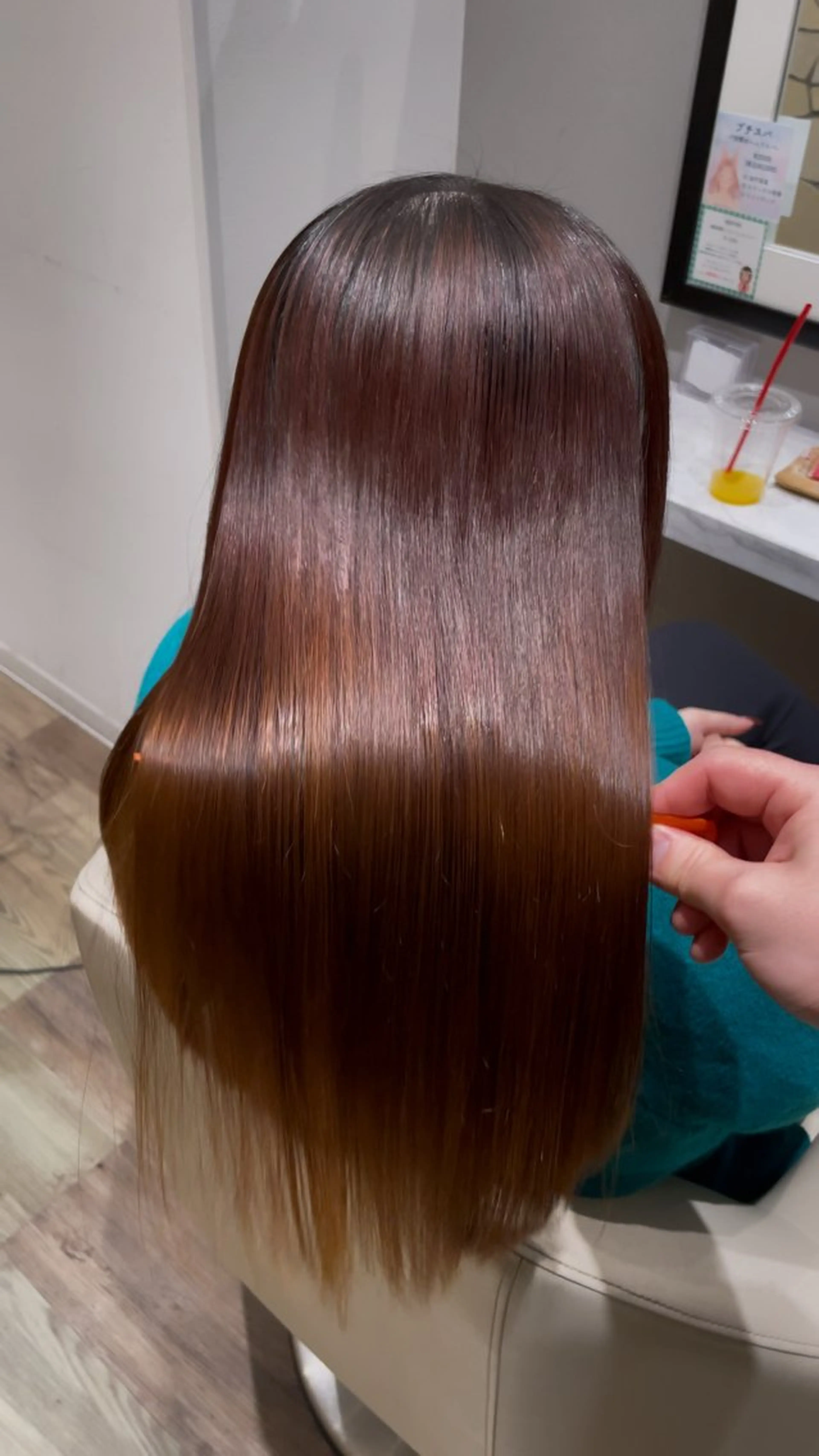 ロング パーマ トリートメント カット 縮毛矯正 トリートメント k-twoたき✨艶感 カラー/美髪矯正のヘアスタイル