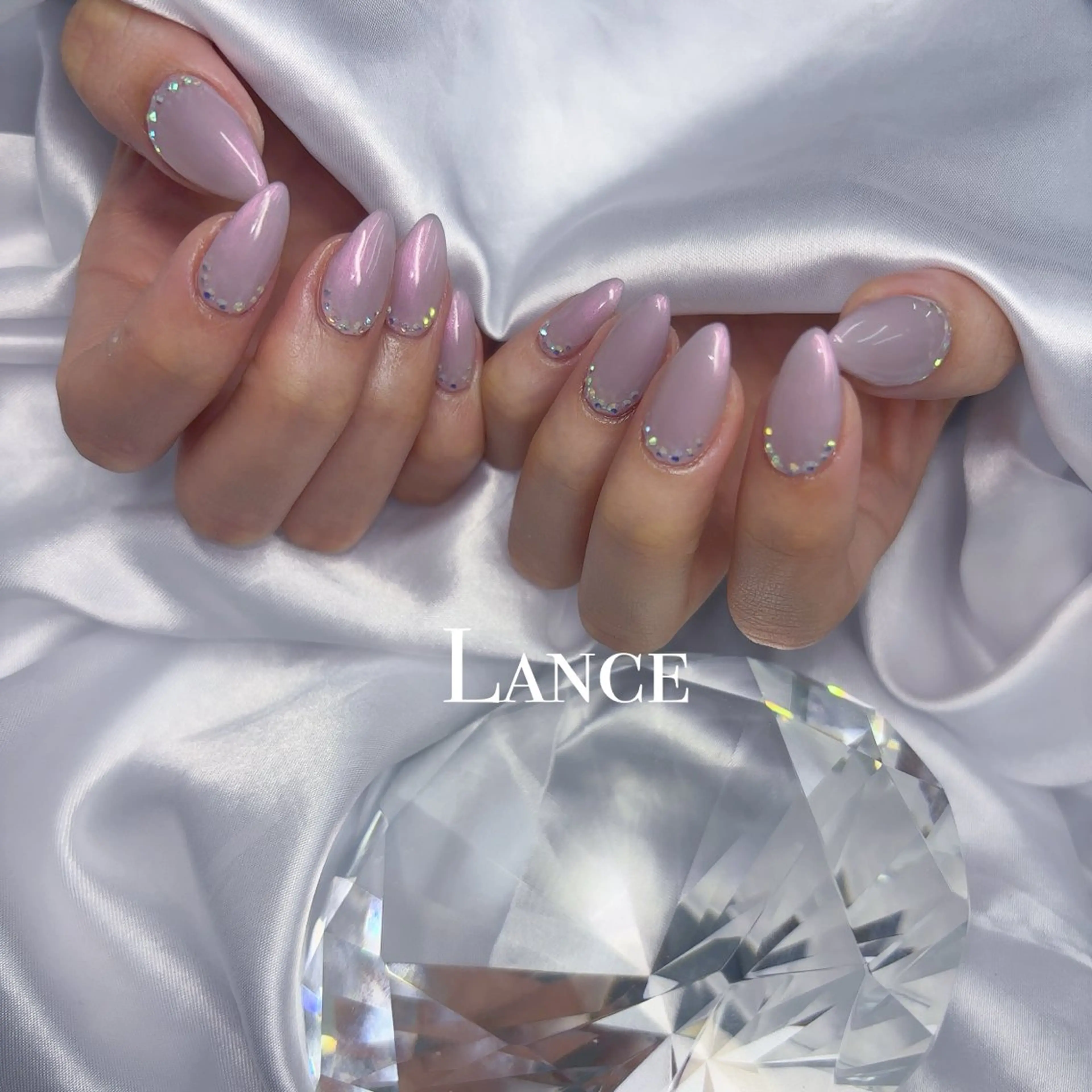 ネイル オーロラネイル フットネイル フレンチネイル ガラスフレンチ 氷ネイル・うるうるネイル ハンドネイル Lance nailのネイルデザイン