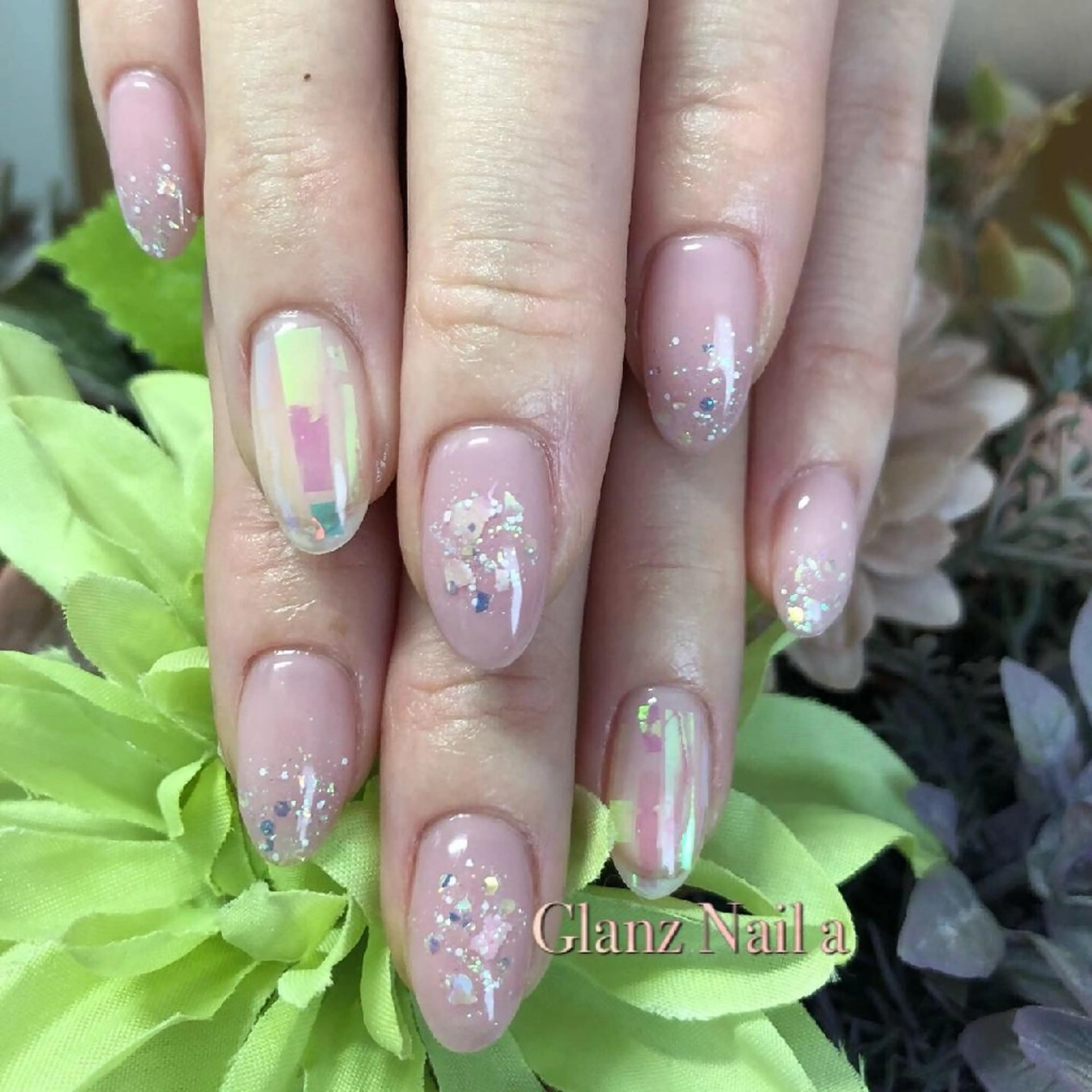 ネイル オーロラネイル キラキラネイル Glanz  Nail aのネイルデザイン