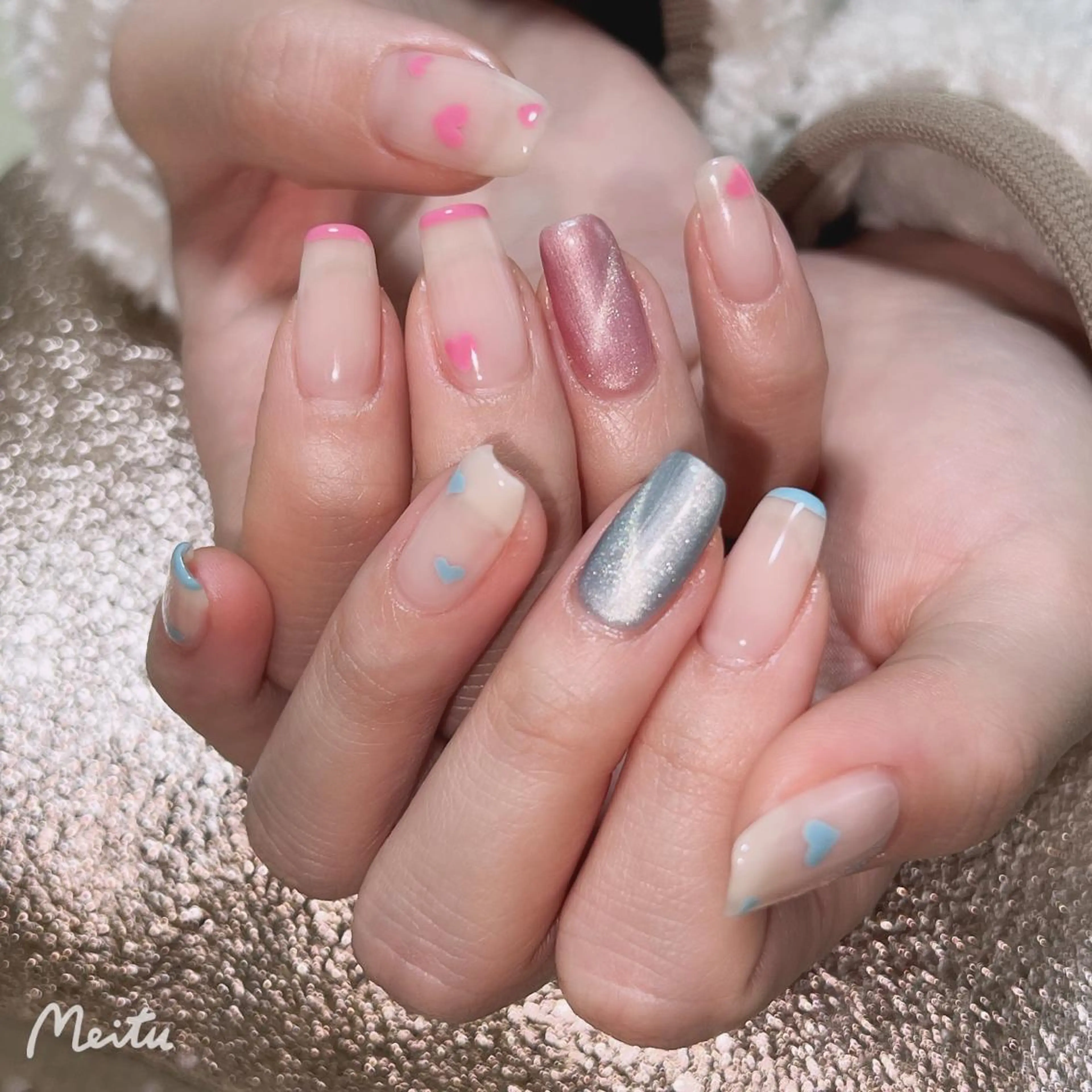 ネイル ハート マグネットネイル 林 ✨syousyouのネイルデザイン