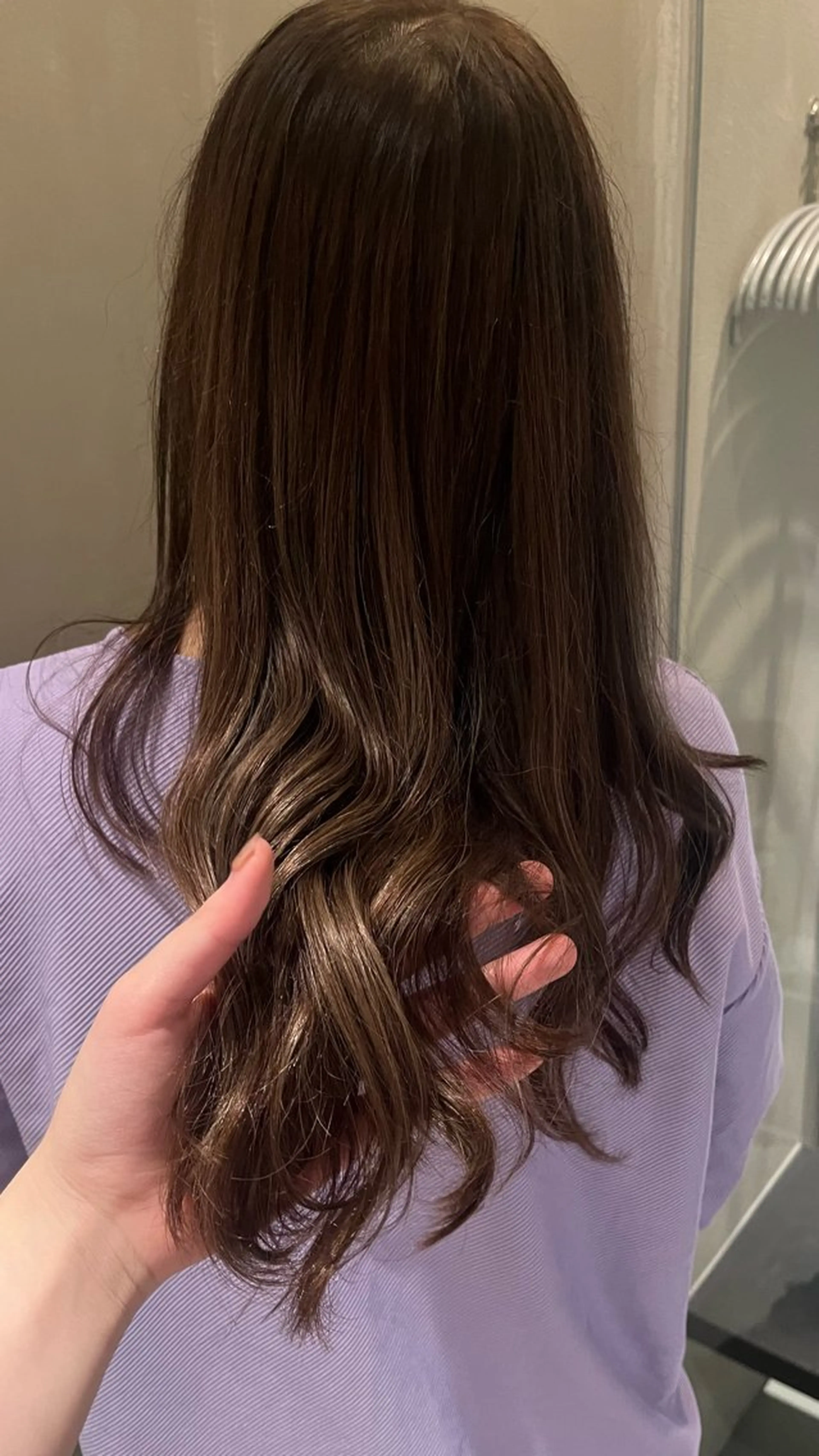 ロング カラー ブリーチ ハイライトカラー ラベンダーカラー ハイライト 中野 沙季子のヘアスタイル