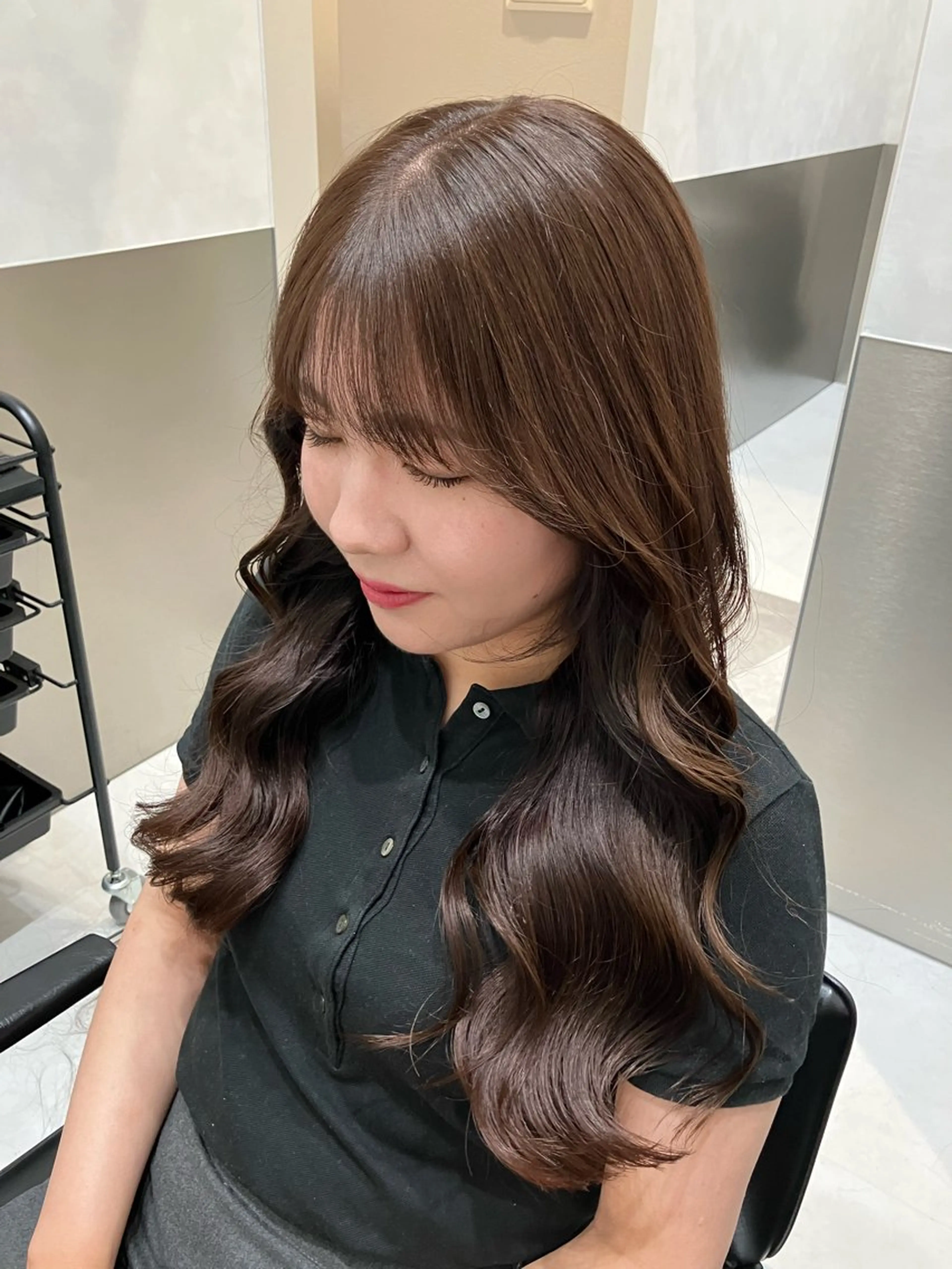 ロング カラー カット ヘアカラー トリートメント 💖ブリーチなし透明 感💖ASAHIのヘアスタイル