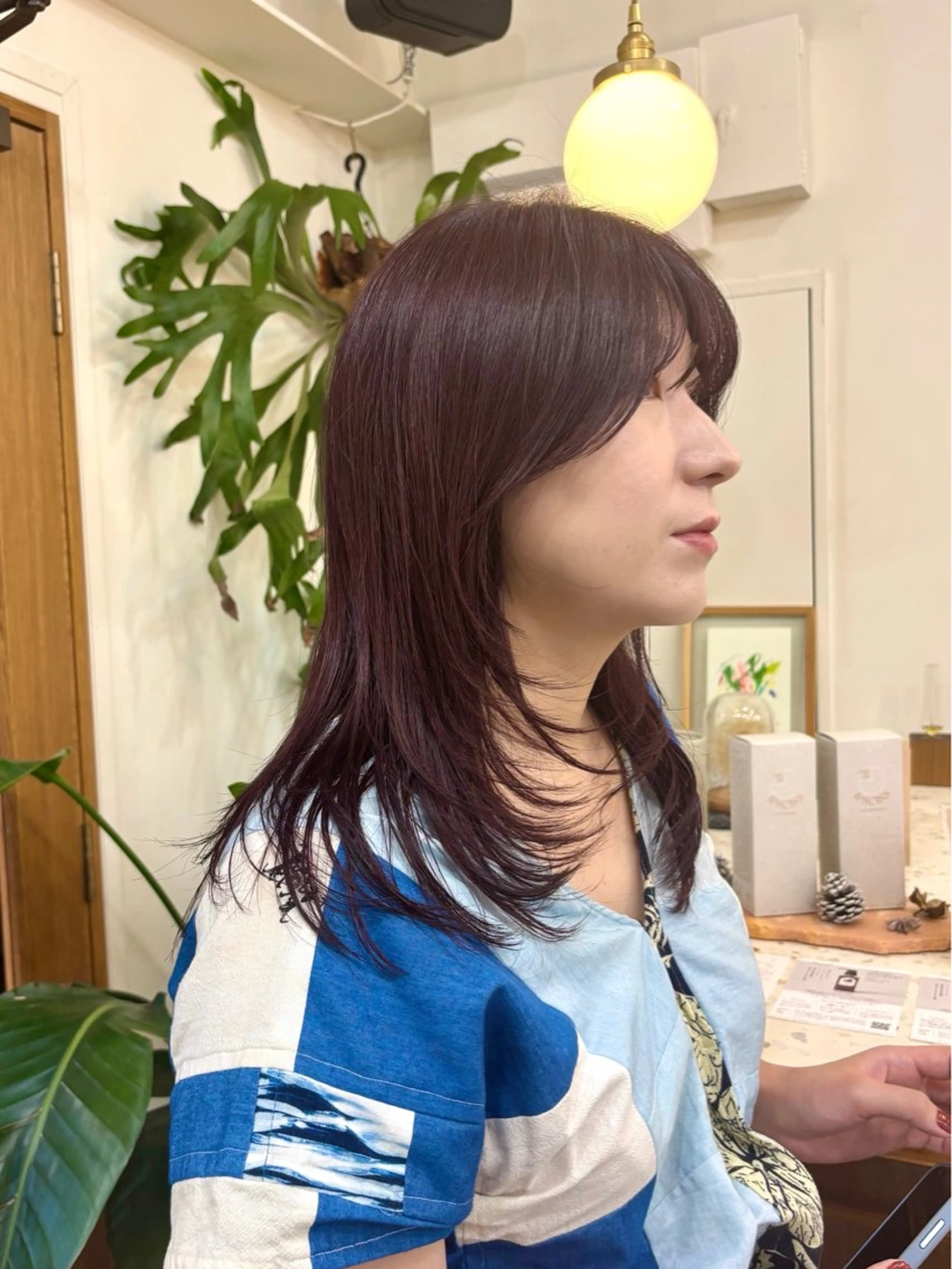 セミロング カラー レッドカラー レイヤーカット カット ヘアカラー トリートメント ayano🫧 《CIEN》のヘアスタイル