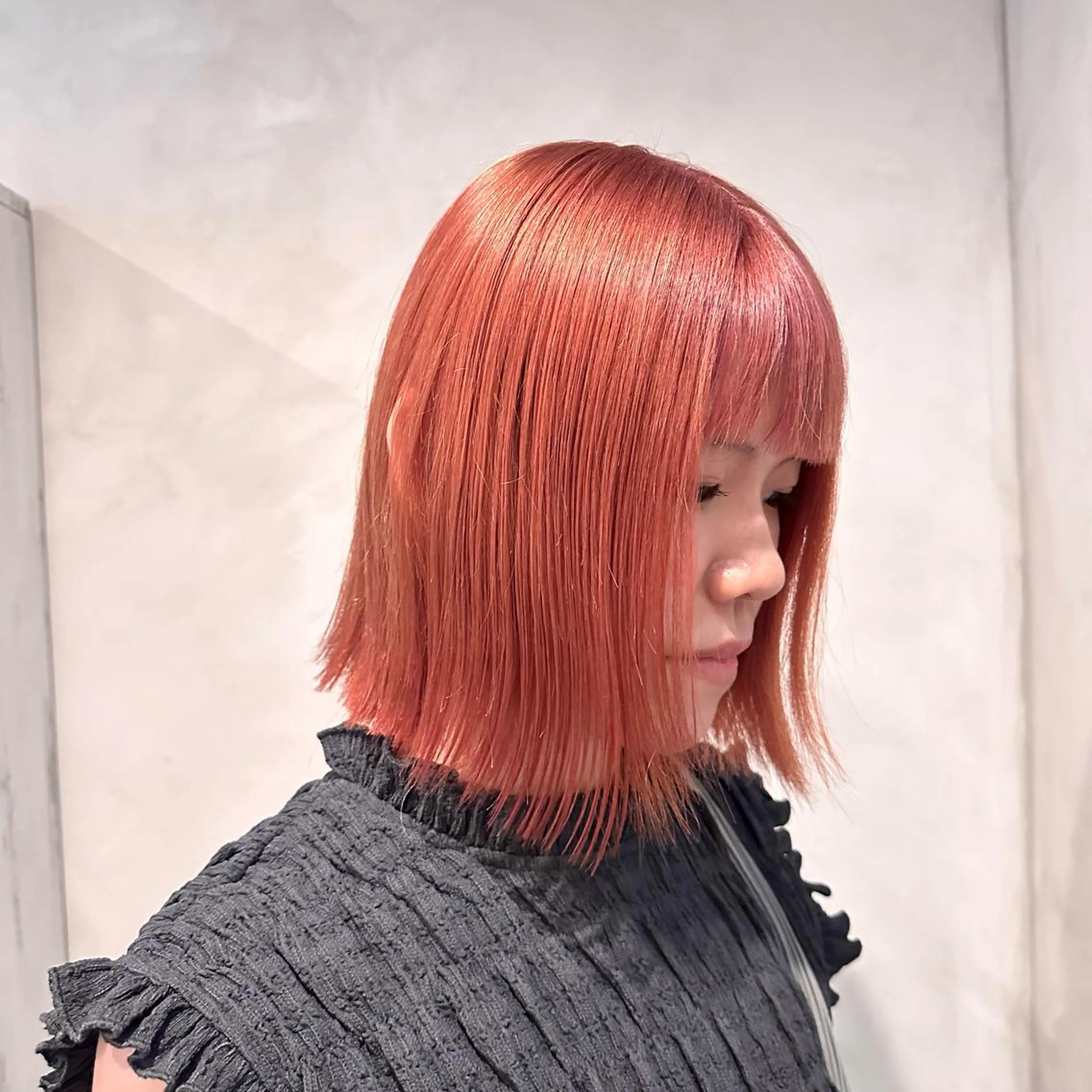ミディアム カラー ピンクカラー カット ヘアカラー トリートメント Yuki☺︎パーマ レイヤーカットのヘアスタイル