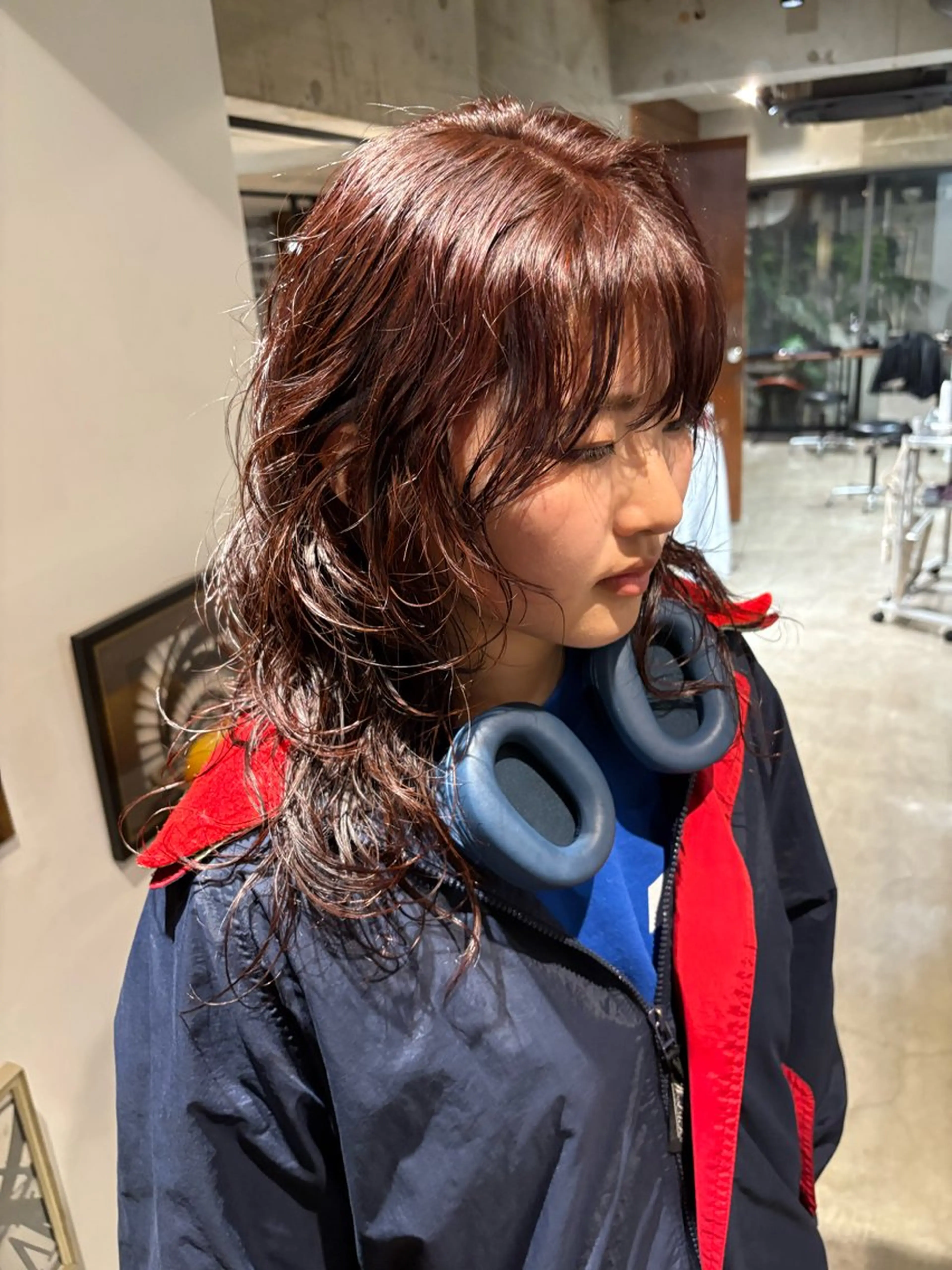ロング ボブ ウルフカット カット ヘアカラー パーマ 【お洒落パーマ】 Elme　肥塚康汰郎のヘアスタイル