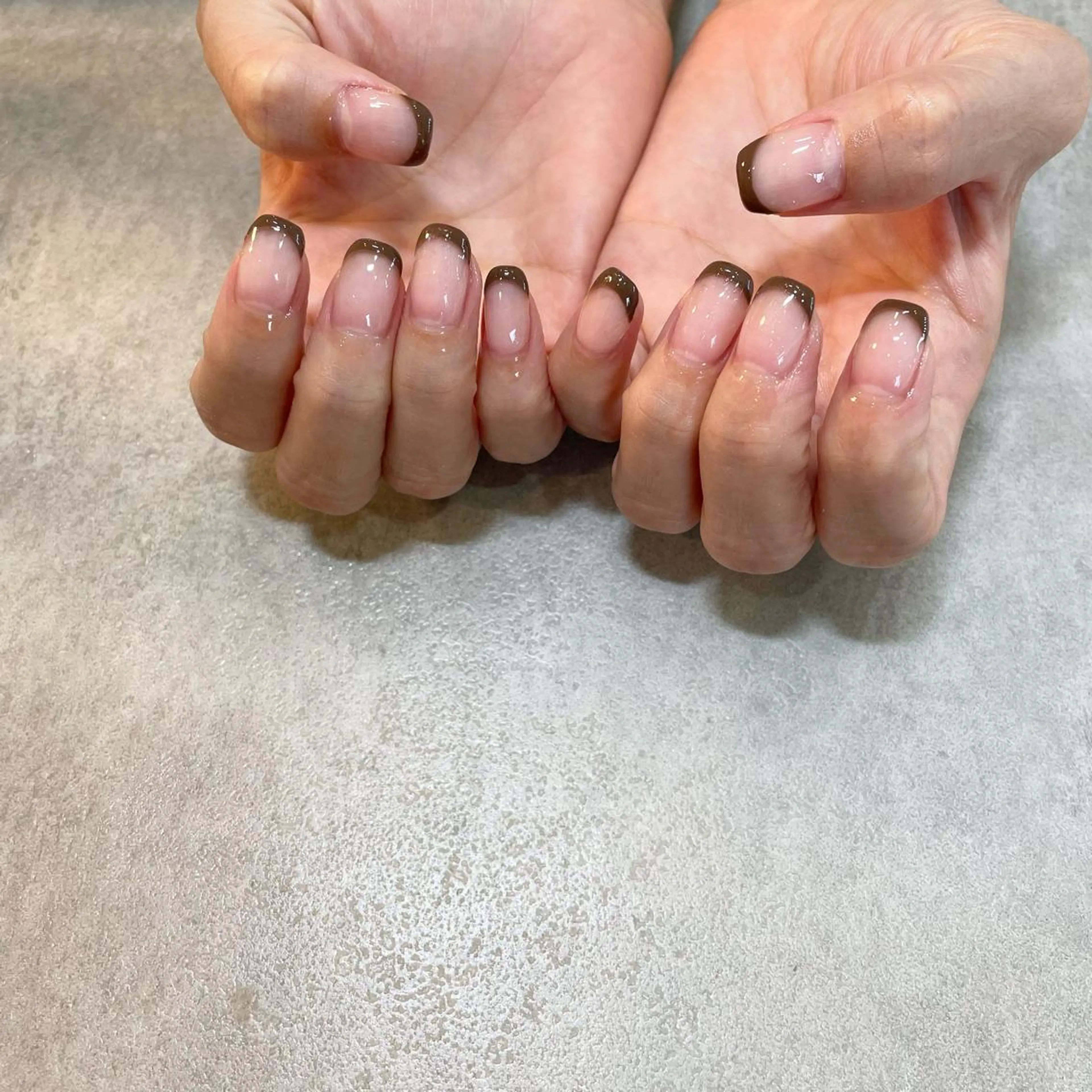 ネイル ブラウン フレンチネイル Nail Salon Gummi.のネイルデザイン