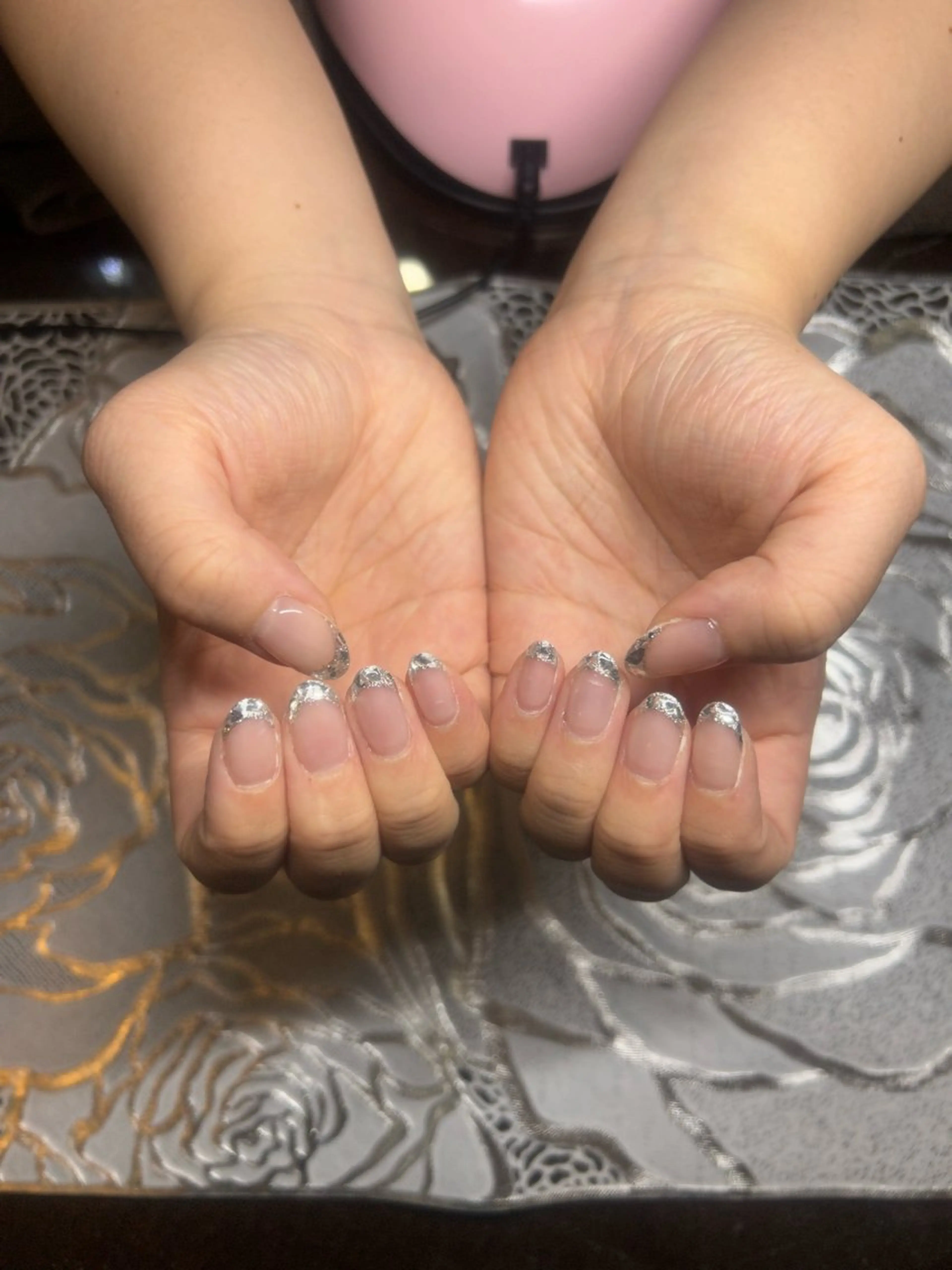 ネイル フレンチネイル ガラスフレンチ HANA いろはのネイルデザイン