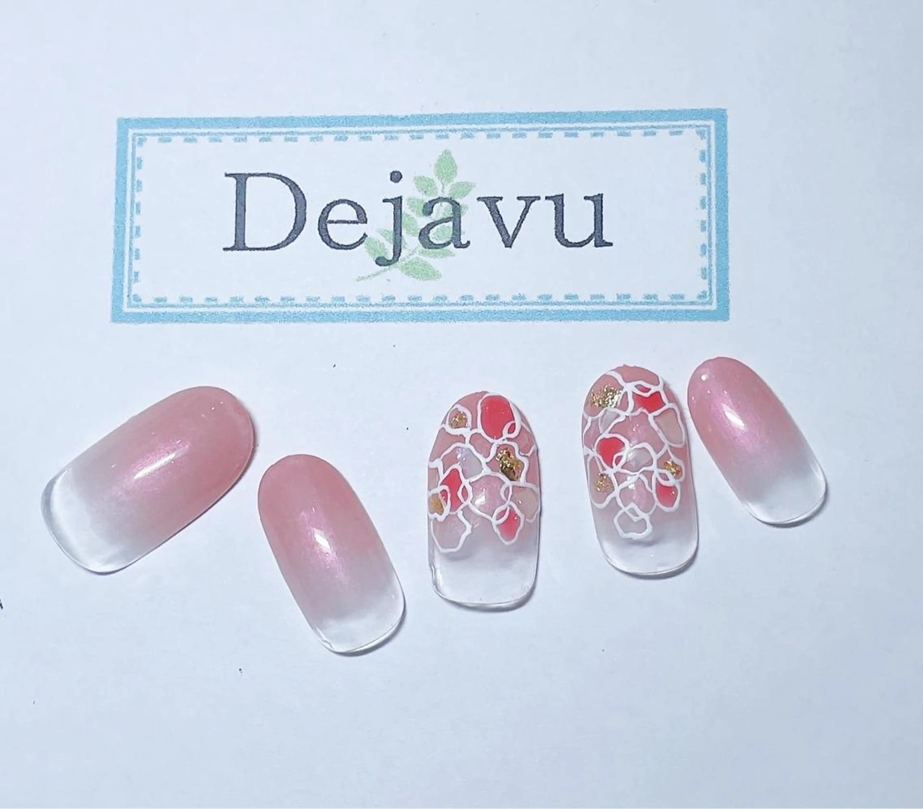 ネイル アートネイル ボーダー フレンチネイル リボン 春ネイル ハンドネイル Nail salon Dejavu 🌿のネイルデザイン