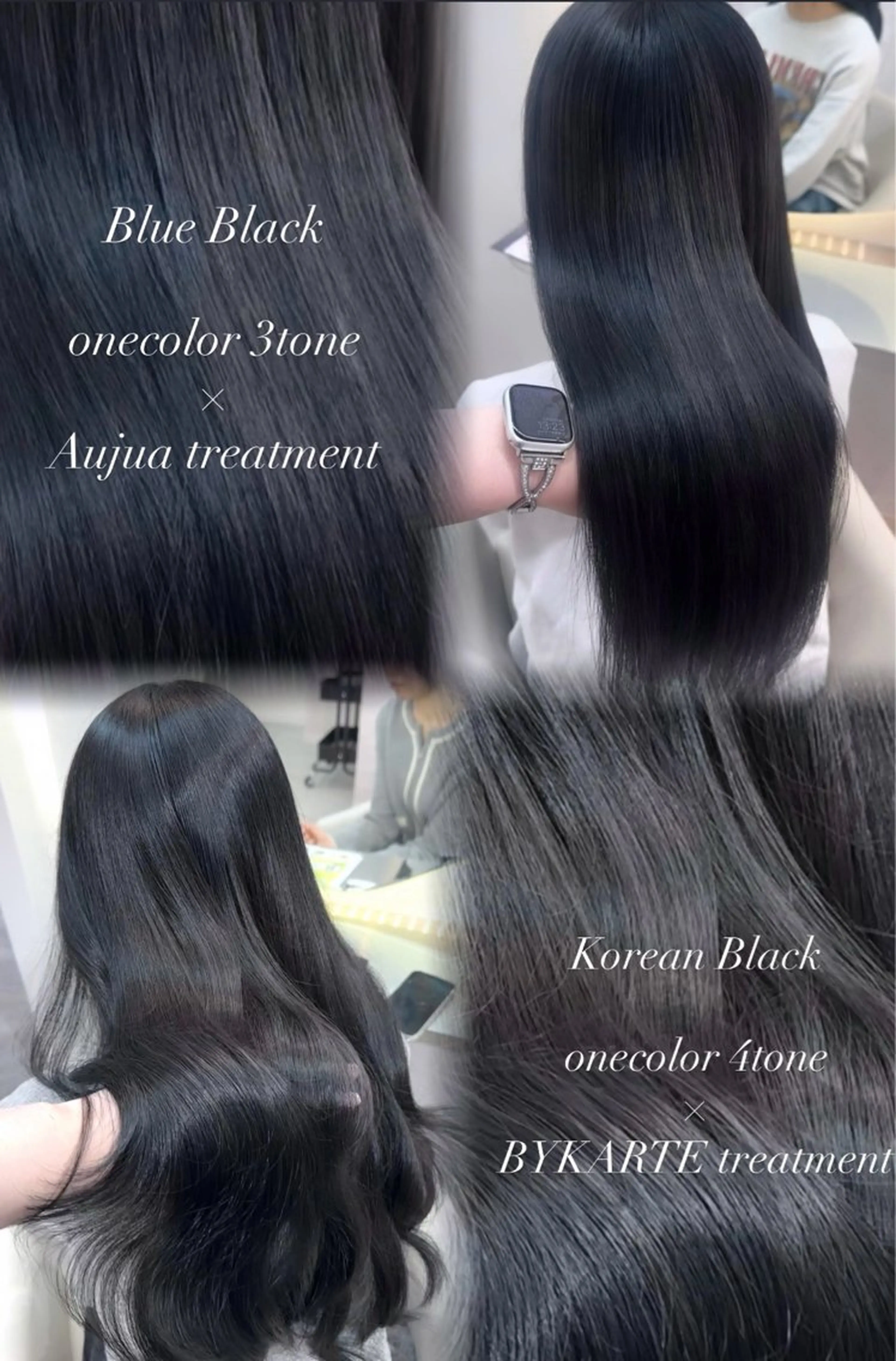 ロング カラー ヘアアレンジ カット ヘアカラー 🖤kana/艶髪/ 韓国風暗髪カラー🖤のヘアスタイル