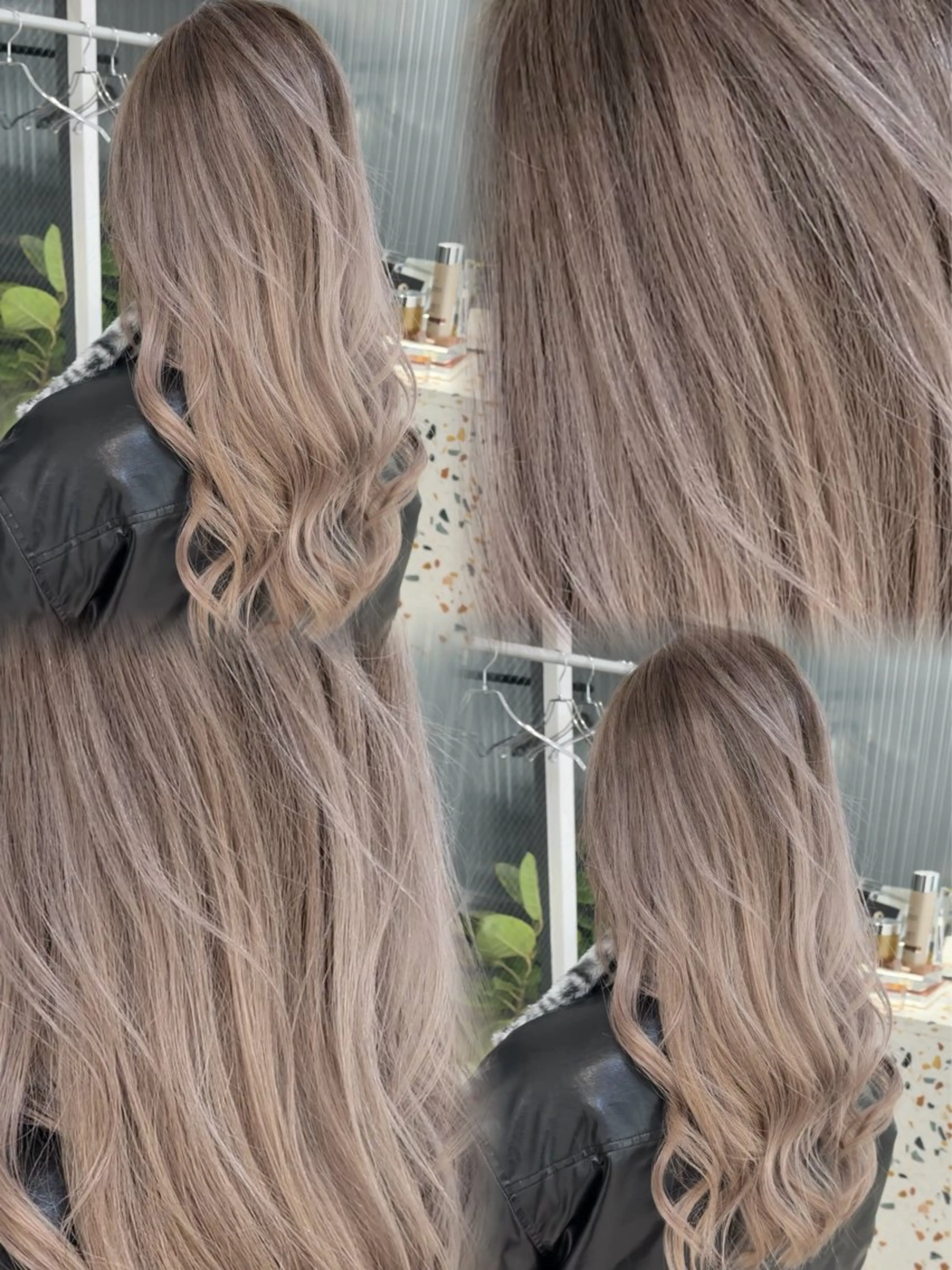 ロング カラー グレージュ ヘアカラー トリートメント 表参道/ハイライト バレイヤージュのヘアスタイル