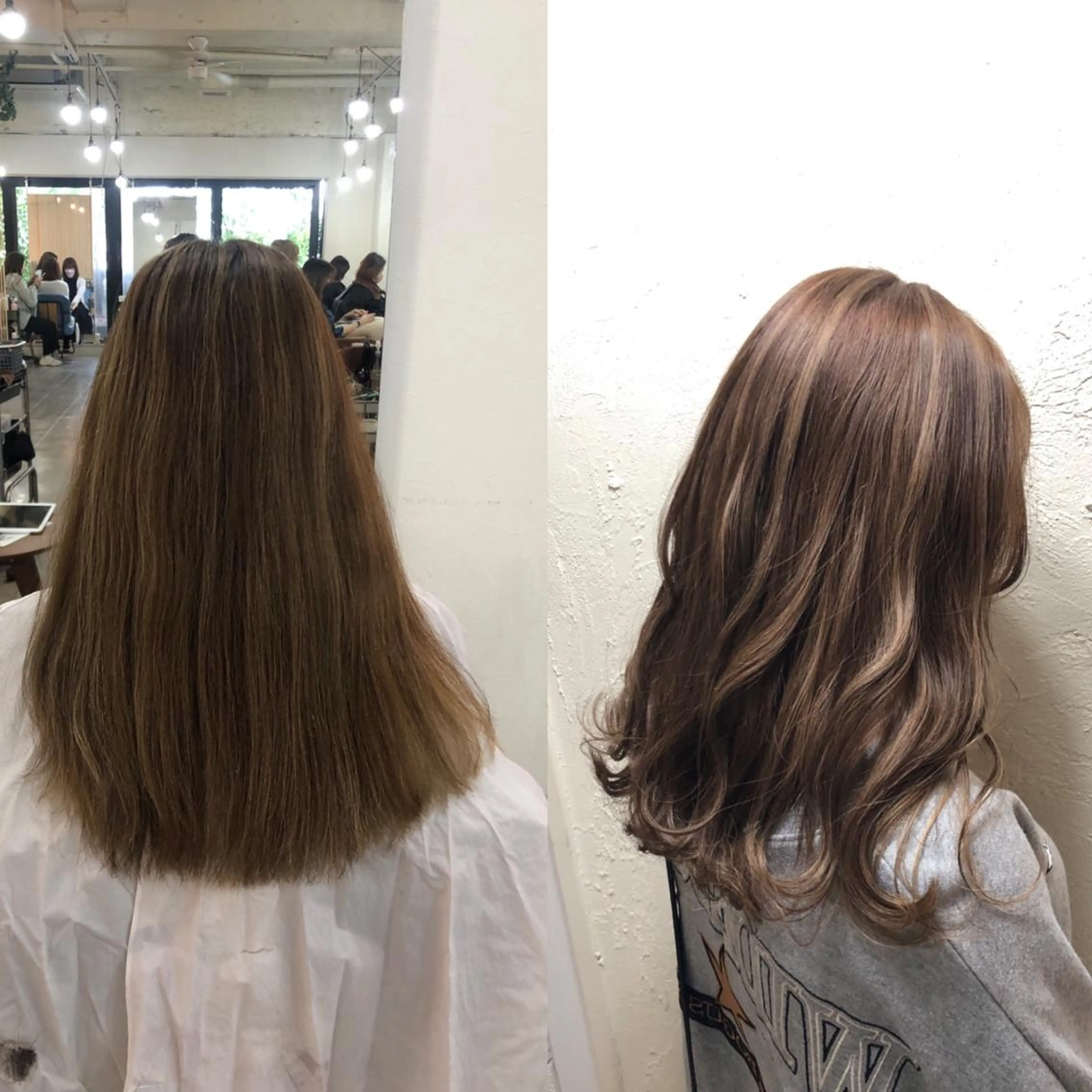 セミロング カット ヘアカラー トリートメント 艶カラー🩵💛 NANAのヘアスタイル