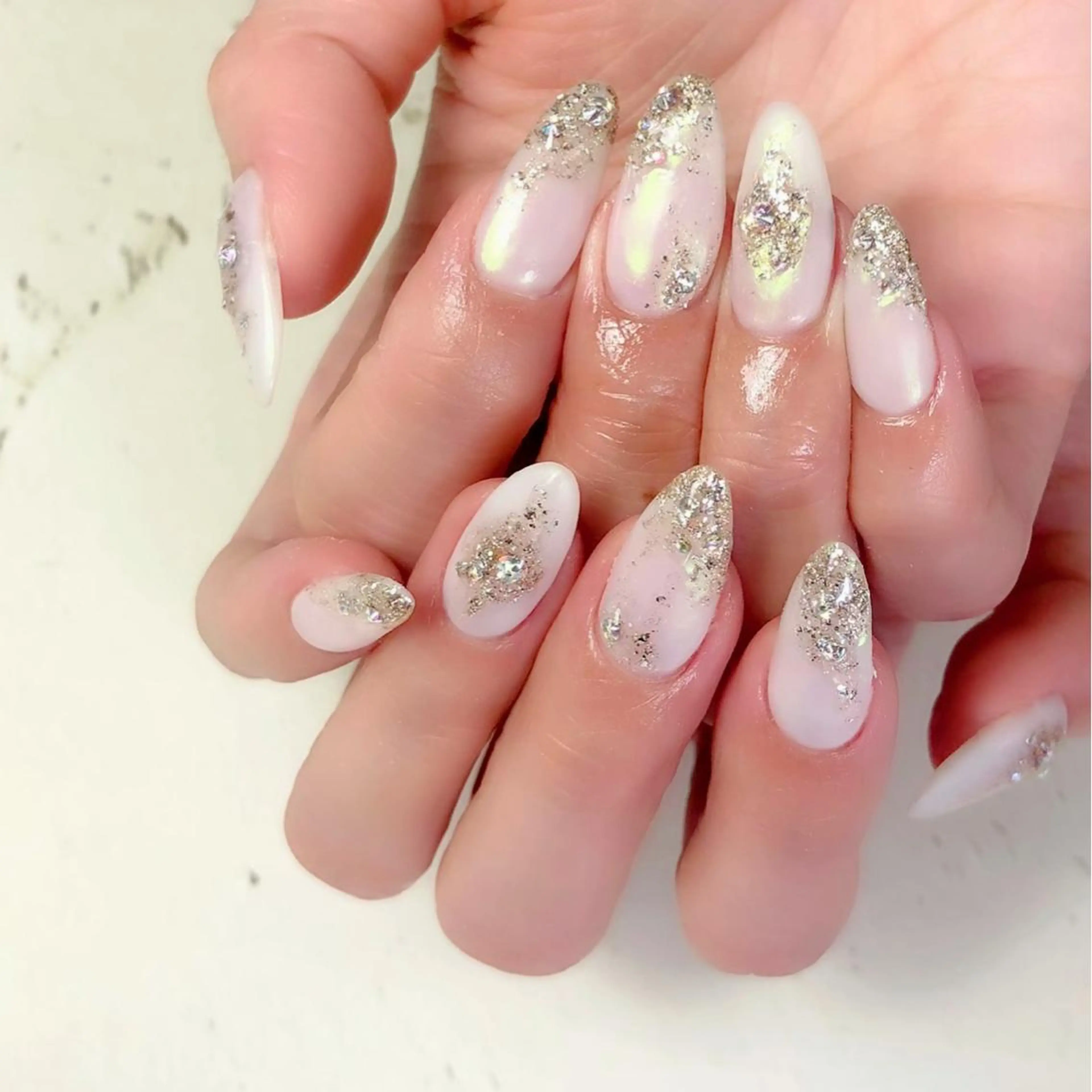 ネイル オーロラネイル ゴージャス キラキラネイル マットネイル ミラーネイル Y nail なんば堀江店のネイルデザイン