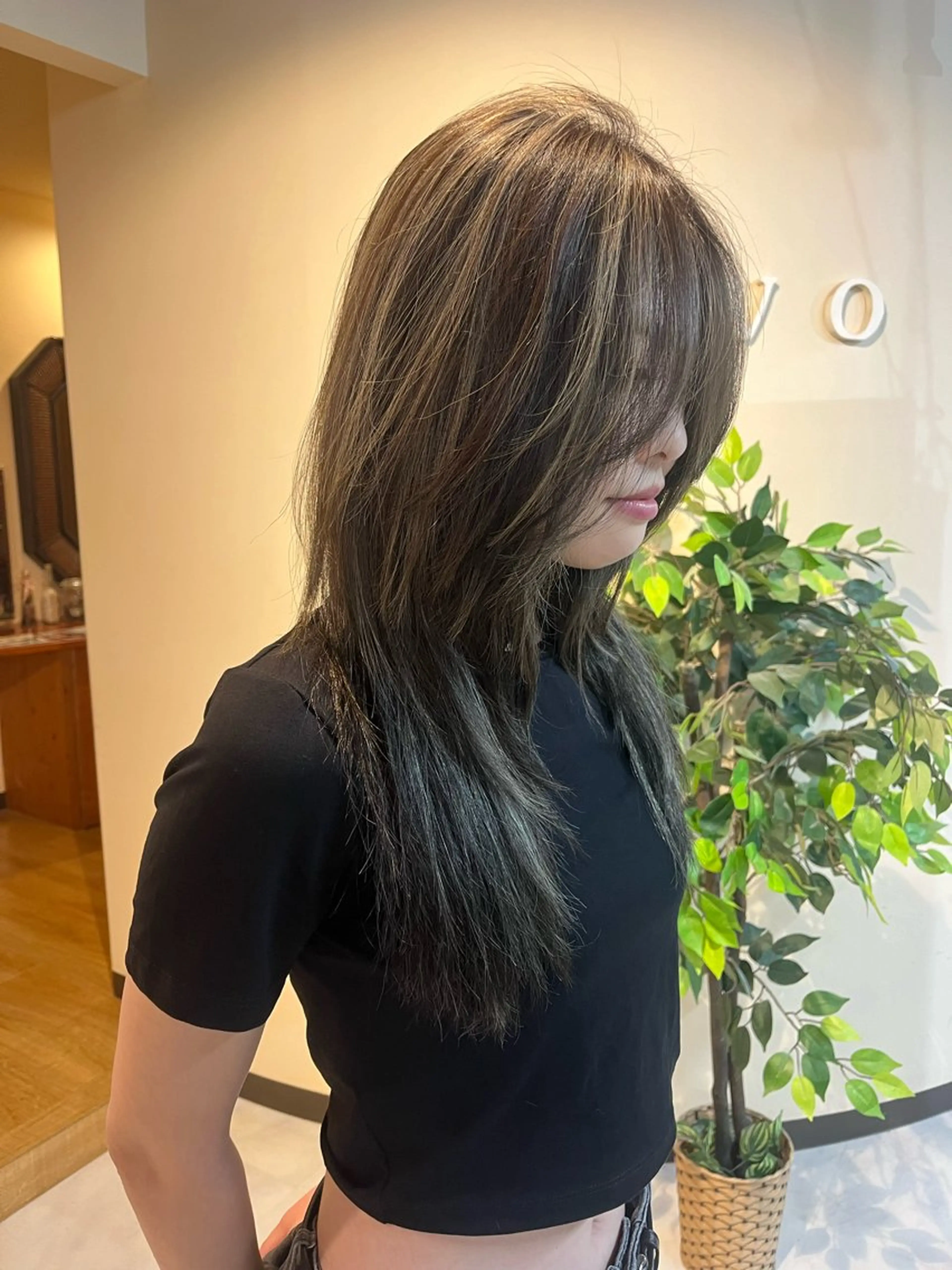 カラー ハイライトカラー オレンジ カット ヘアカラー 竹井俊介/ハイトーン /白髪ぼかしのヘアスタイル