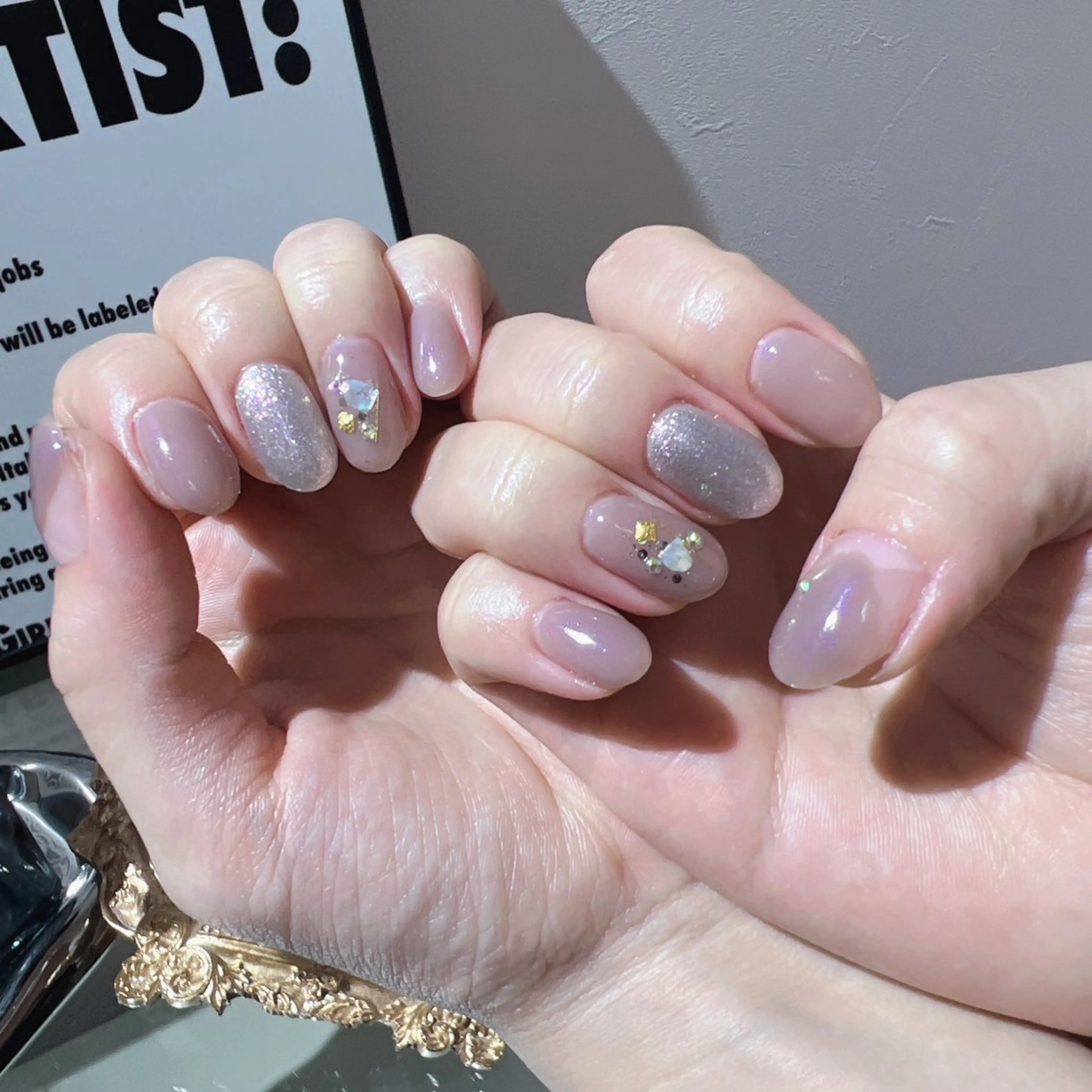 ネイル アートネイル フラッシュネイル フレンチネイル ジェルネイル ガラスフレンチ ハンドネイル You&Me Yukiのネイルデザイン