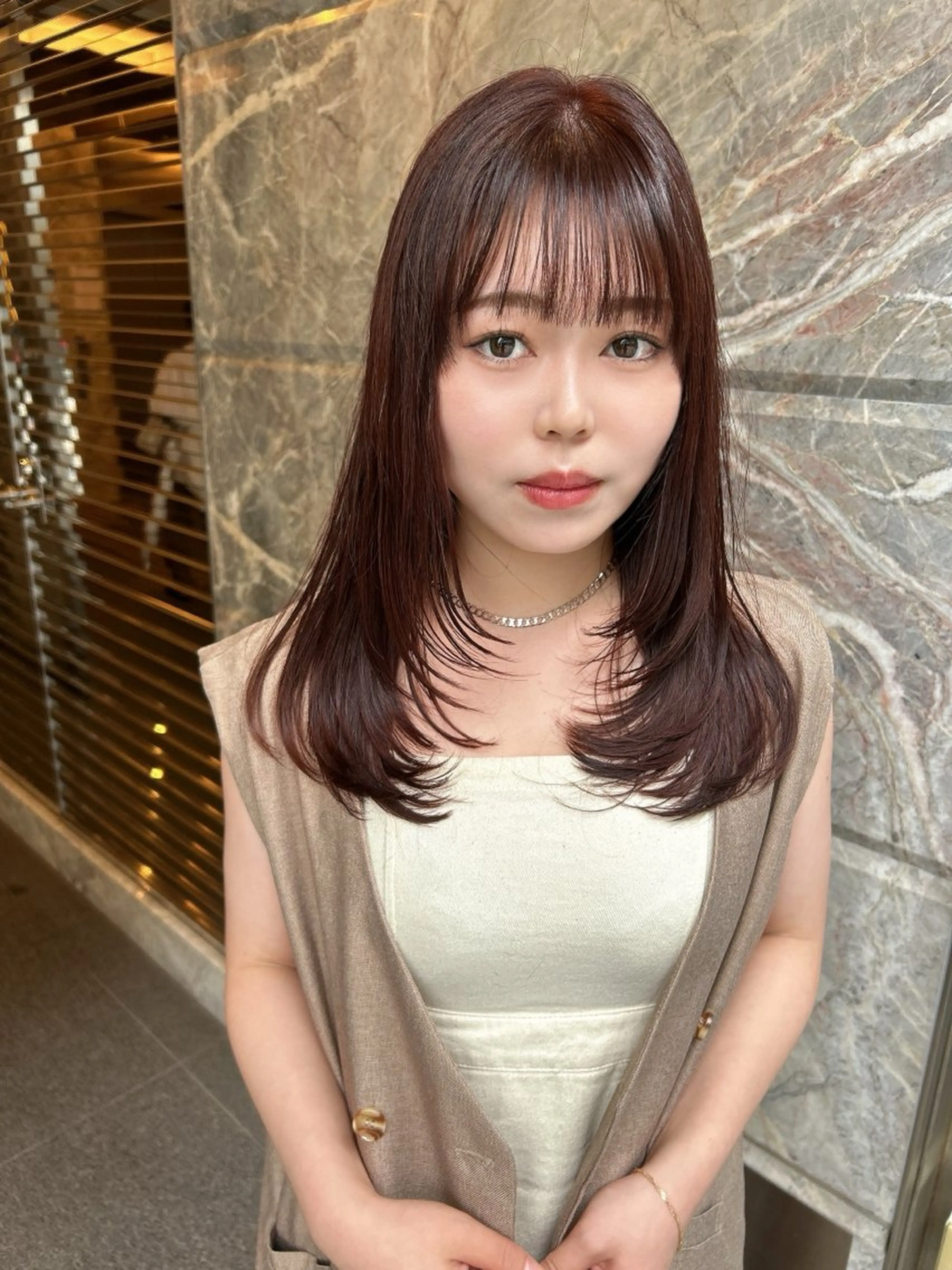 ロング カラー カット ヘアカラー トリートメント 髪質改善will hairdesignのヘアスタイル