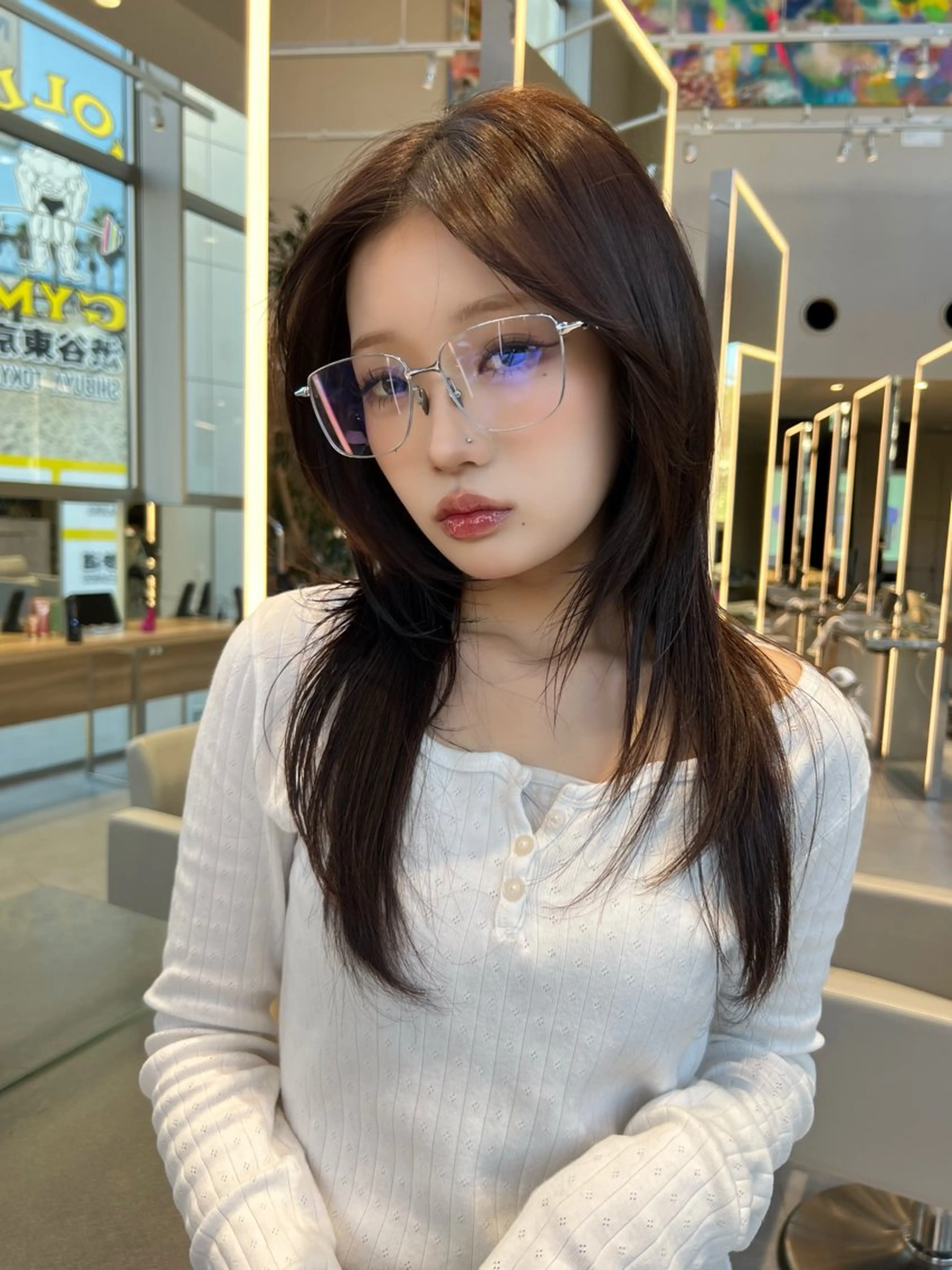 セミロング 顔まわりレイヤー レイヤーカット 似合わせカット minx shibuya  smart saron所属・清水 翔太のヘアスタイル