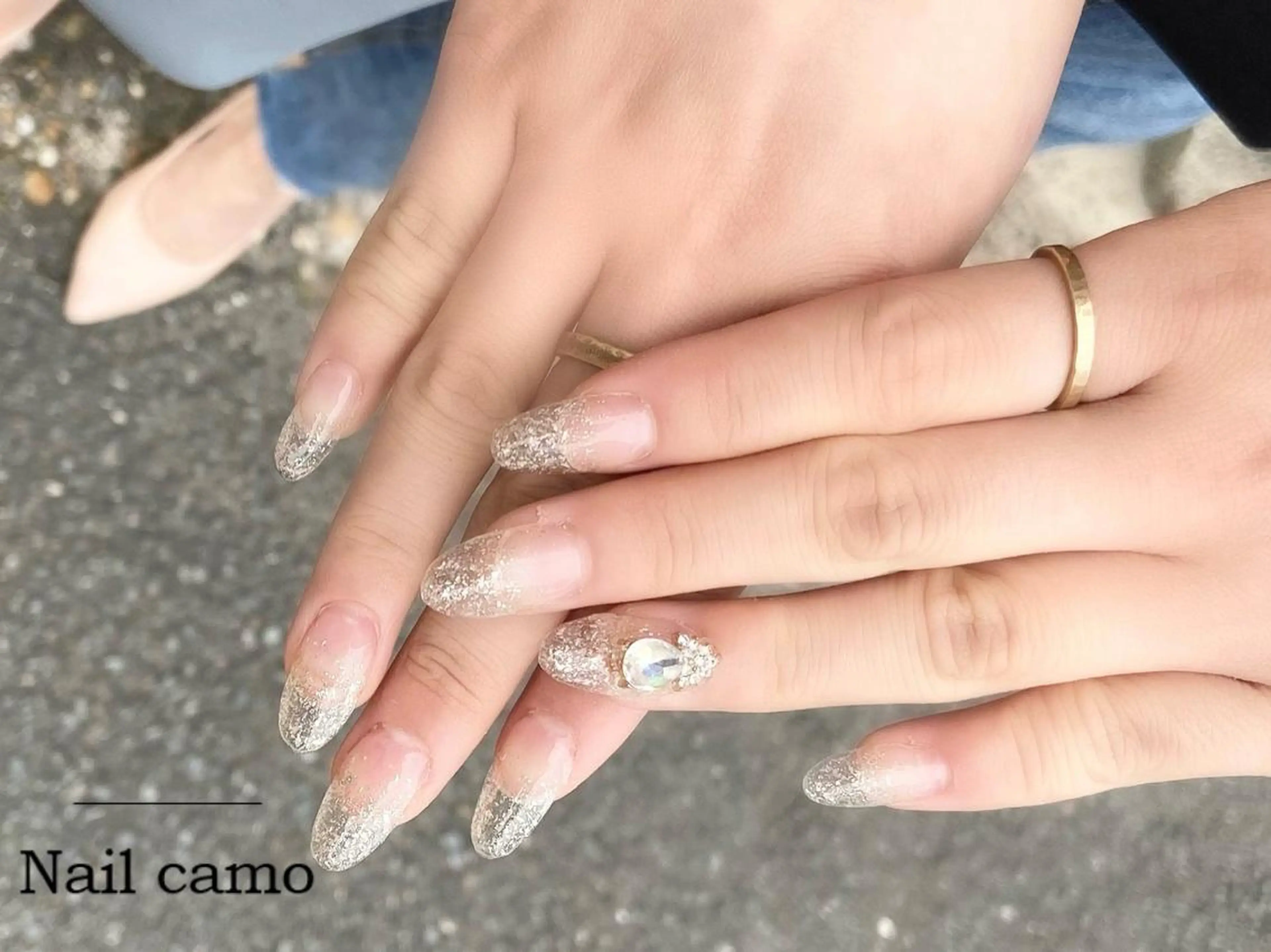 ネイル ラメ(グリッター) ラメグラデーション ワンカラーネイル ハンドネイル Nail camo所属・🌟Nail camo🌟のネイルデザイン