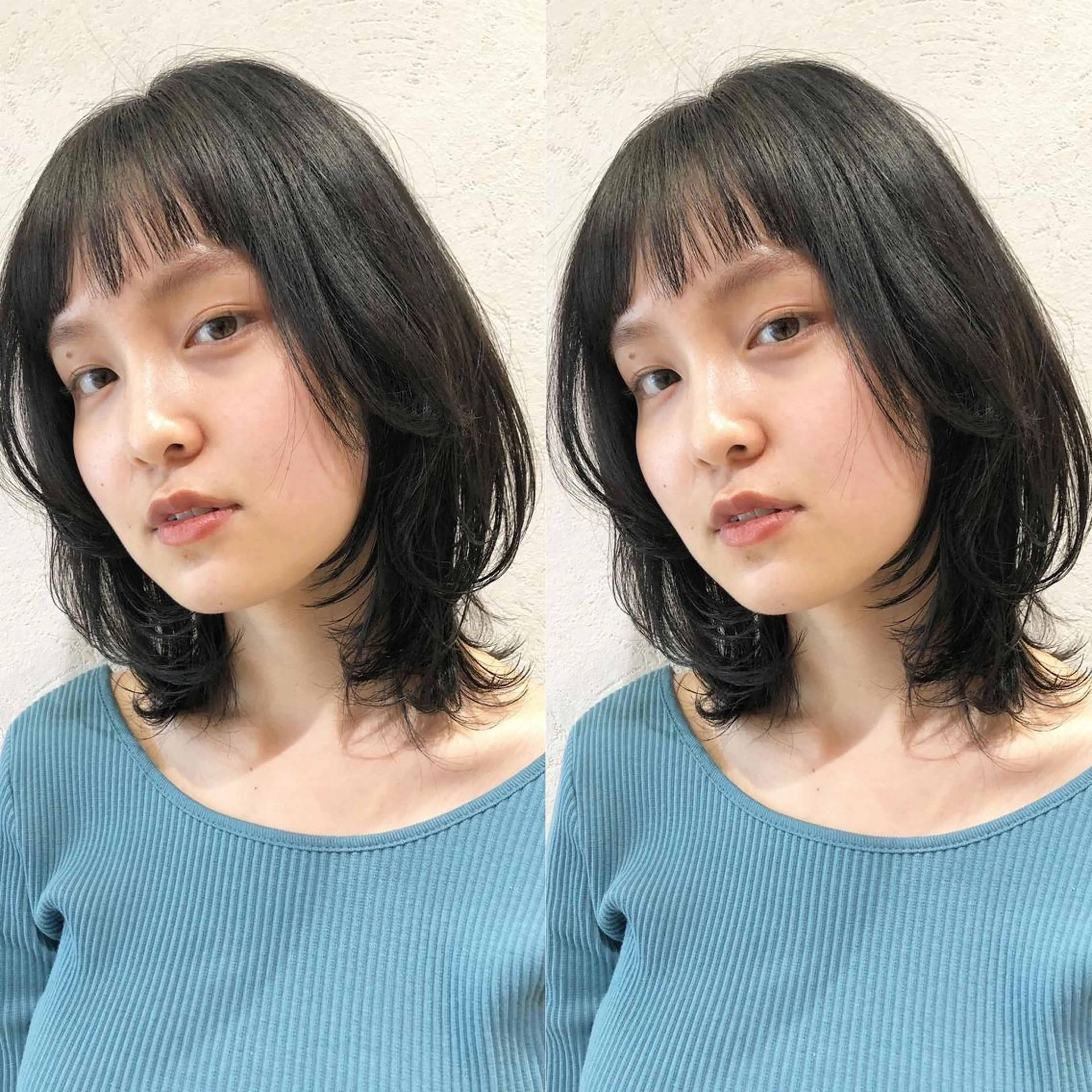 ミディアム カラー ウルフカット カット ヘアカラー 似合わせ レイヤー須川のヘアスタイル