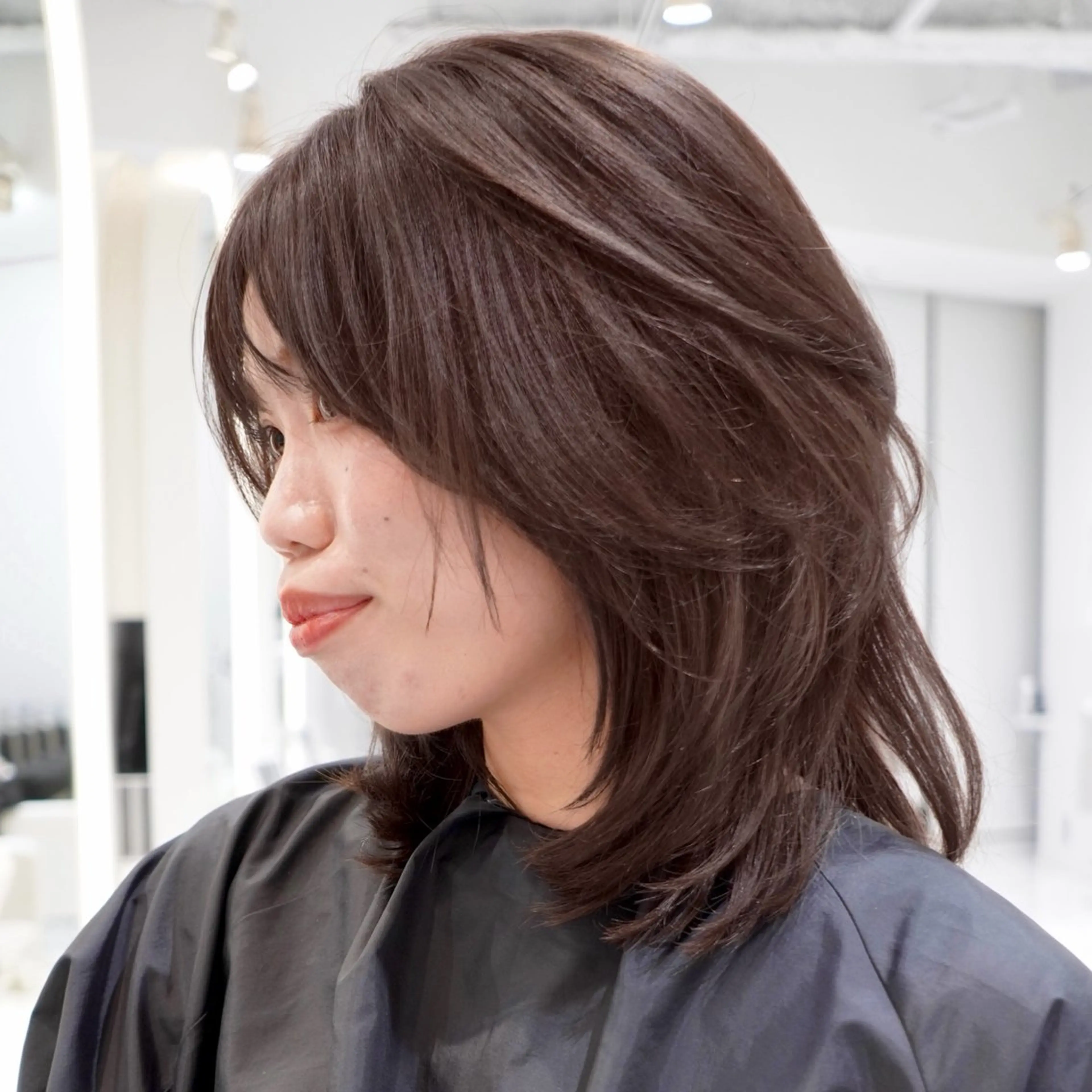 ミディアム チョコレートブラウン 飯田 優花ミディアム/ボブのヘアスタイル