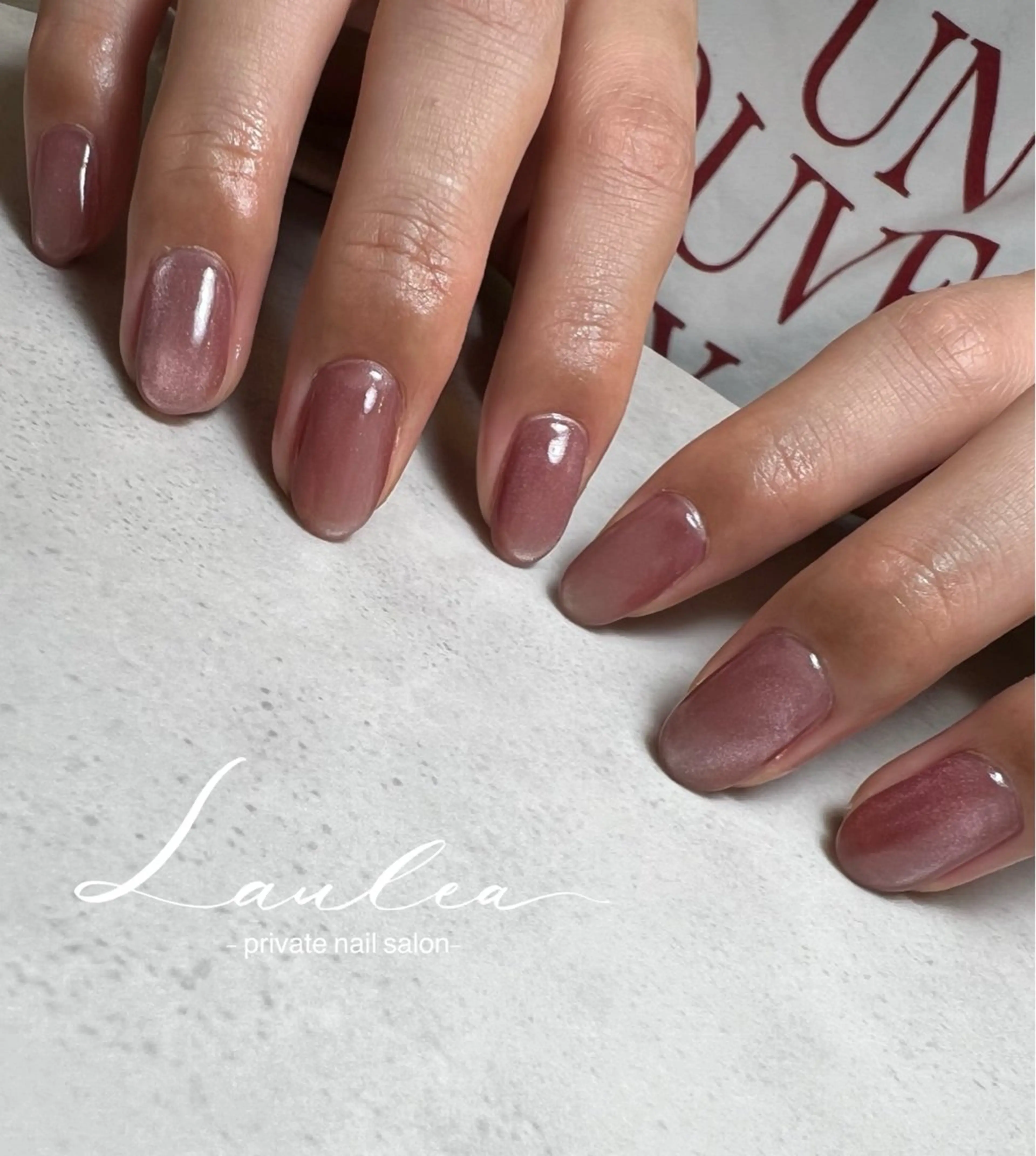 ネイル ミラーネイル ワンホンネイル ハンドネイル nail salon Lauleaのネイルデザイン