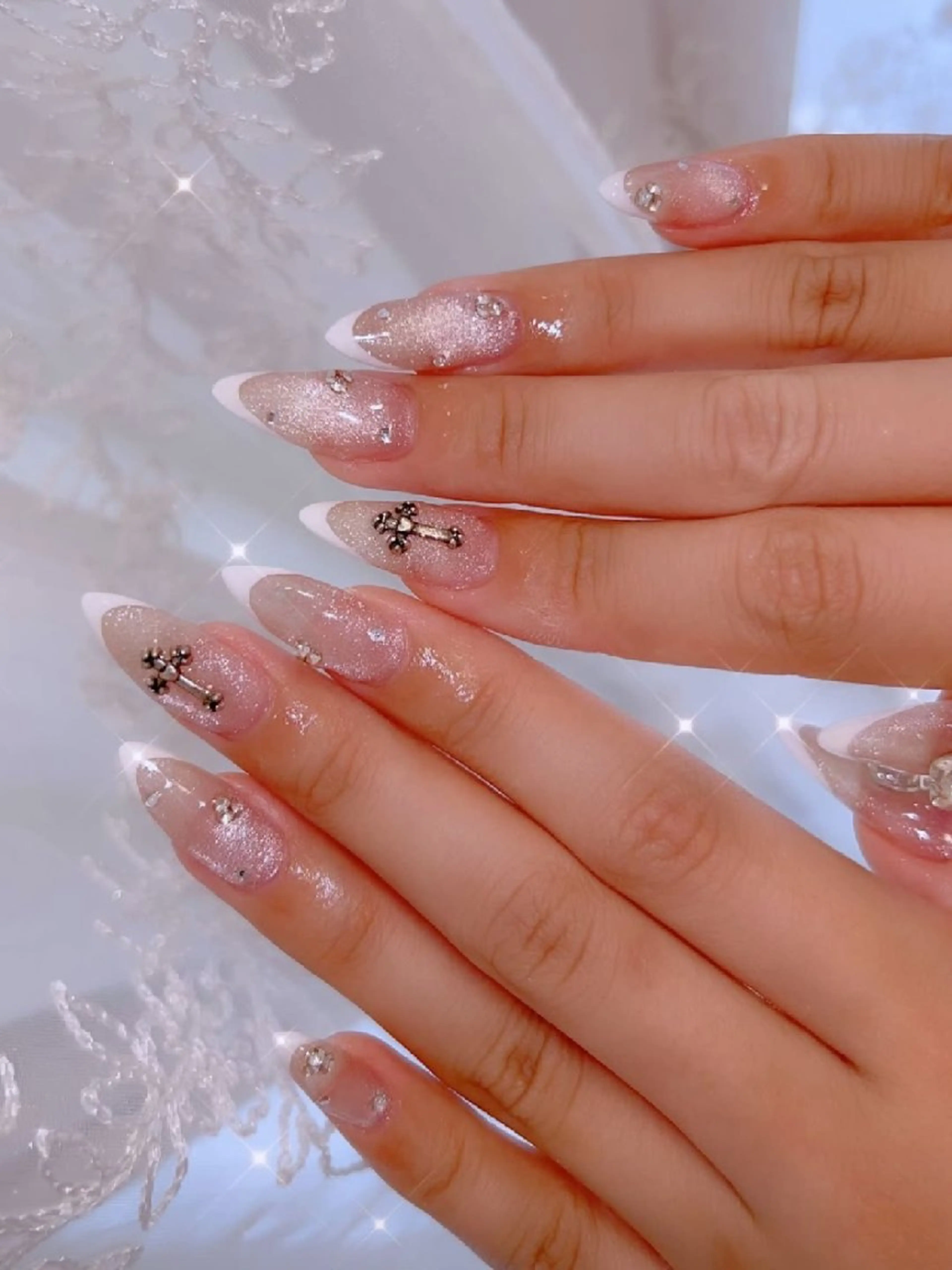 ネイル 長さ出し ジェルネイル 韓国ネイル マグネットネイル ニュアンスネイル ハンドネイル I LOVE ME NAIL.｡.:*♡のネイルデザイン