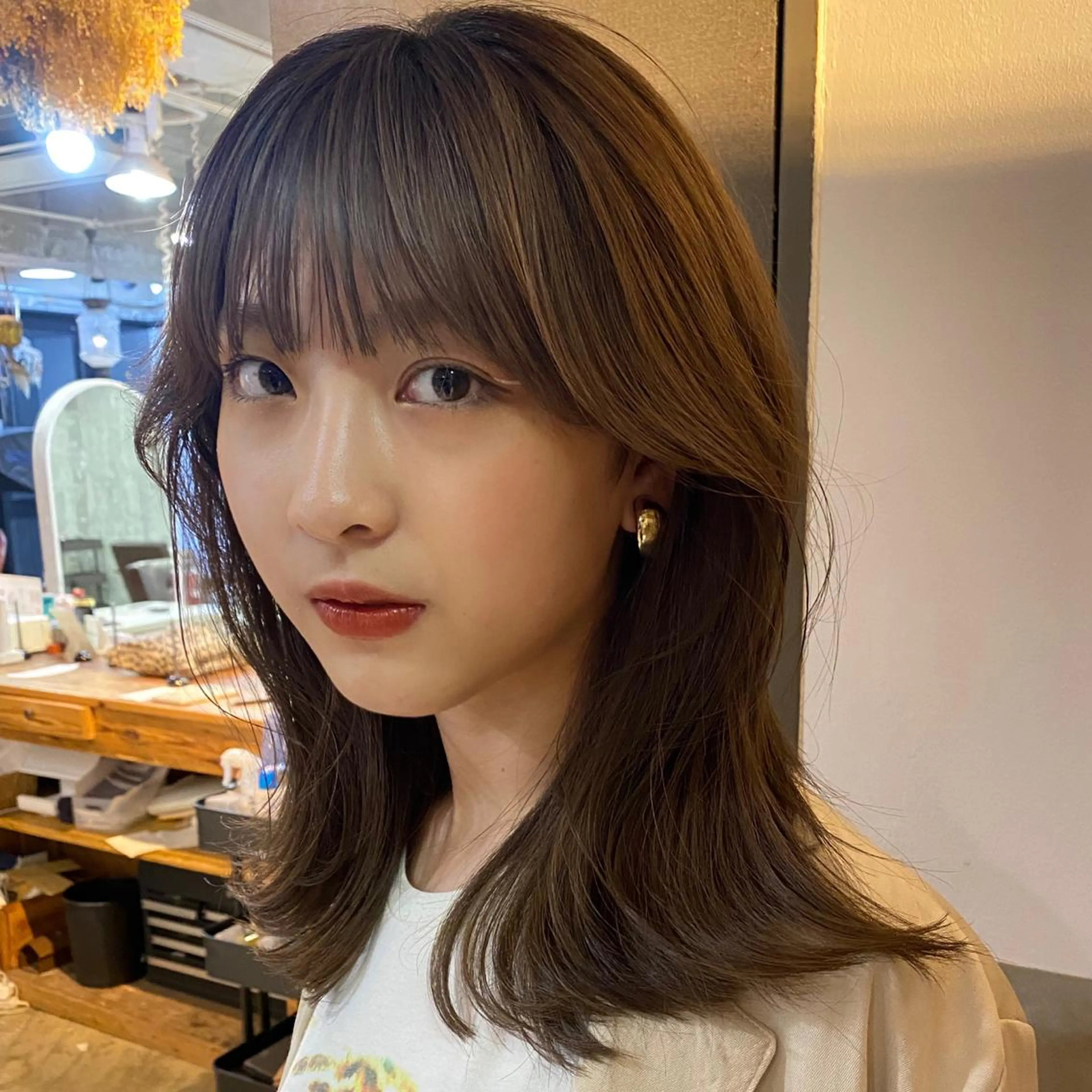 セミロング カラー レイヤーカット Pia ツボイ ケイタのヘアスタイル